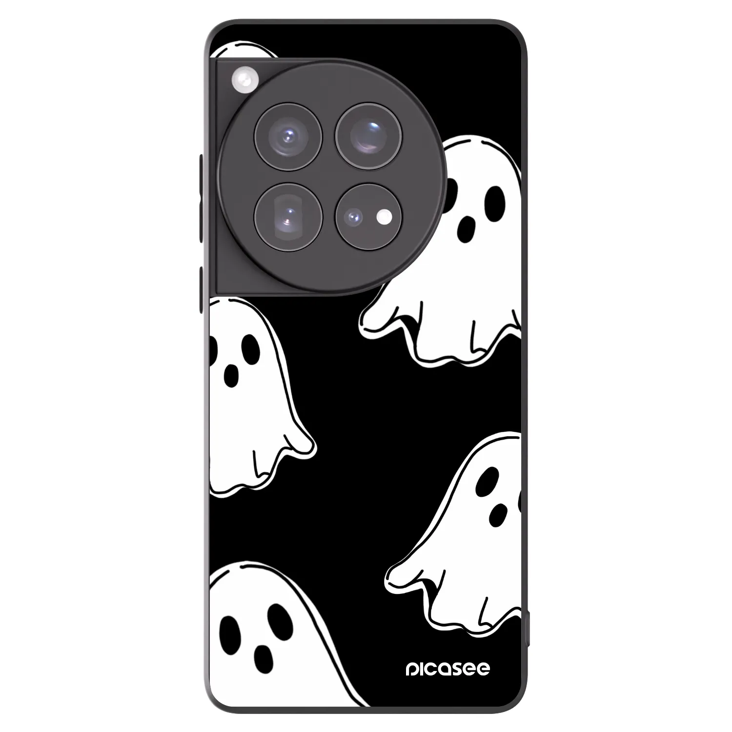 Picasee silikonový černý obal pro OnePlus 12 5G - Black ghosts