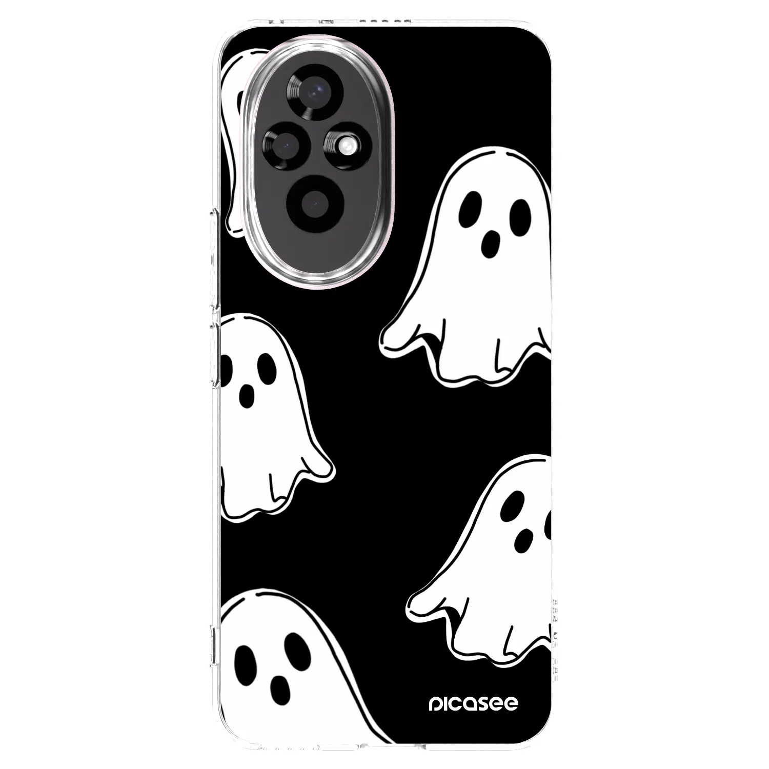 Picasee silikonový průhledný obal pro Honor 200 Pro 5G - Black ghosts