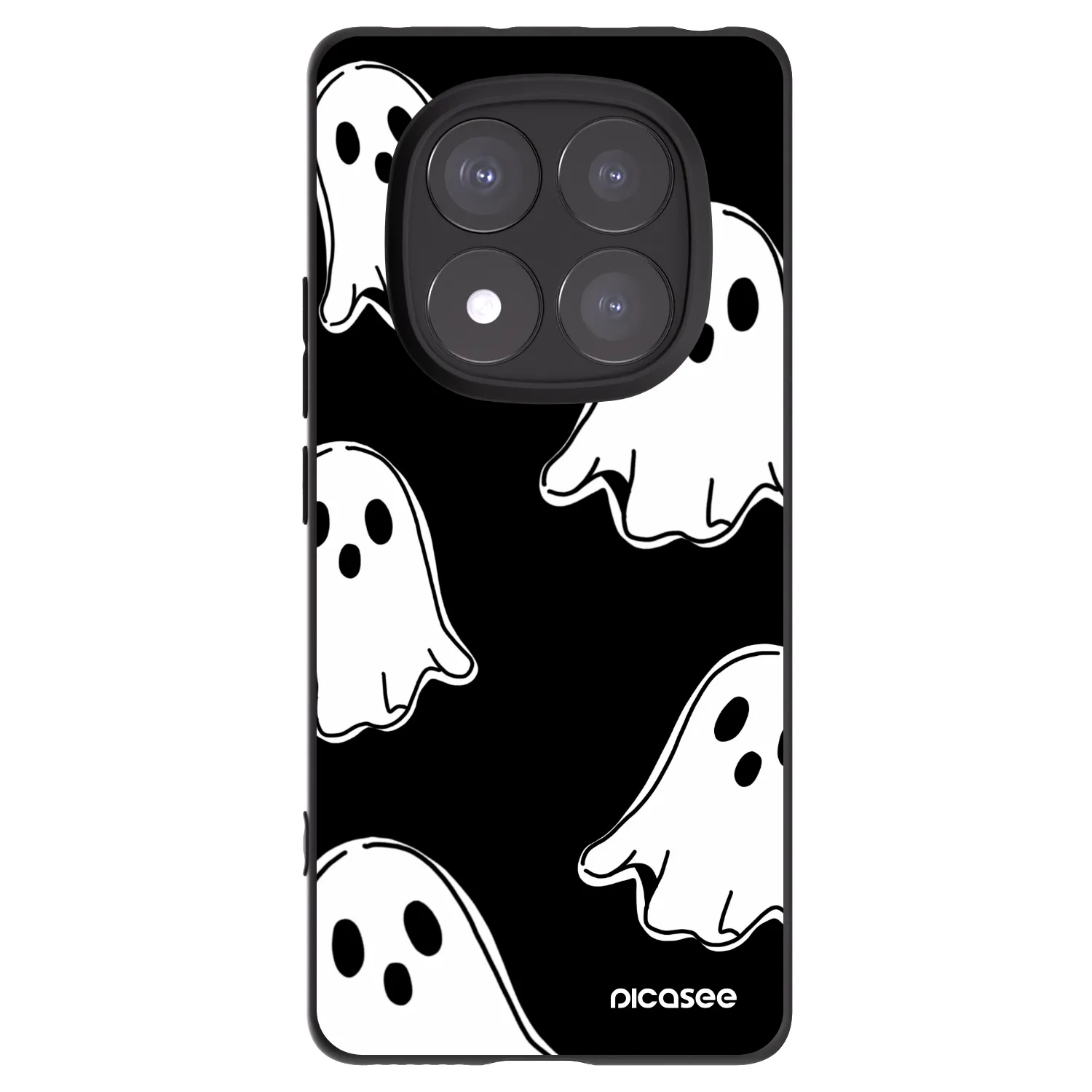 Picasee silikonový černý obal pro Xiaomi Redmi Note 14 Pro 5G - Black ghosts
