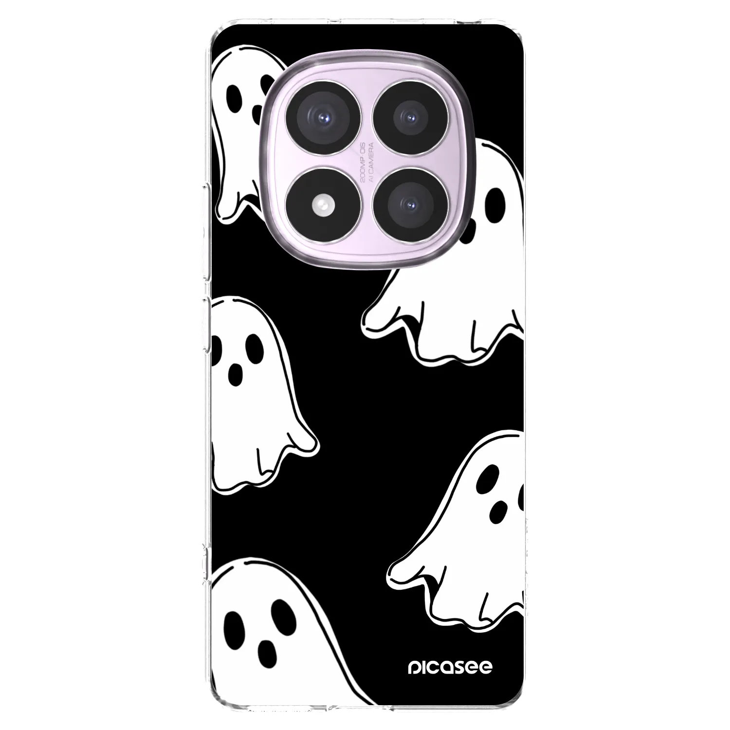 Picasee silikonový průhledný obal pro Xiaomi Redmi Note 14 Pro 5G - Black ghosts