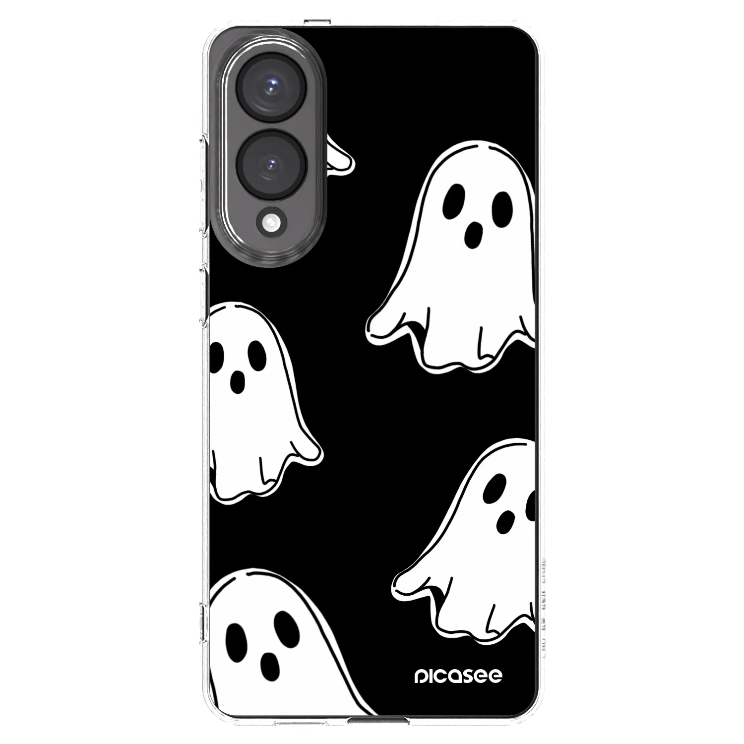 Picasee silikonový průhledný obal pro Samsung Galaxy S25 Edge 5G - Black ghosts