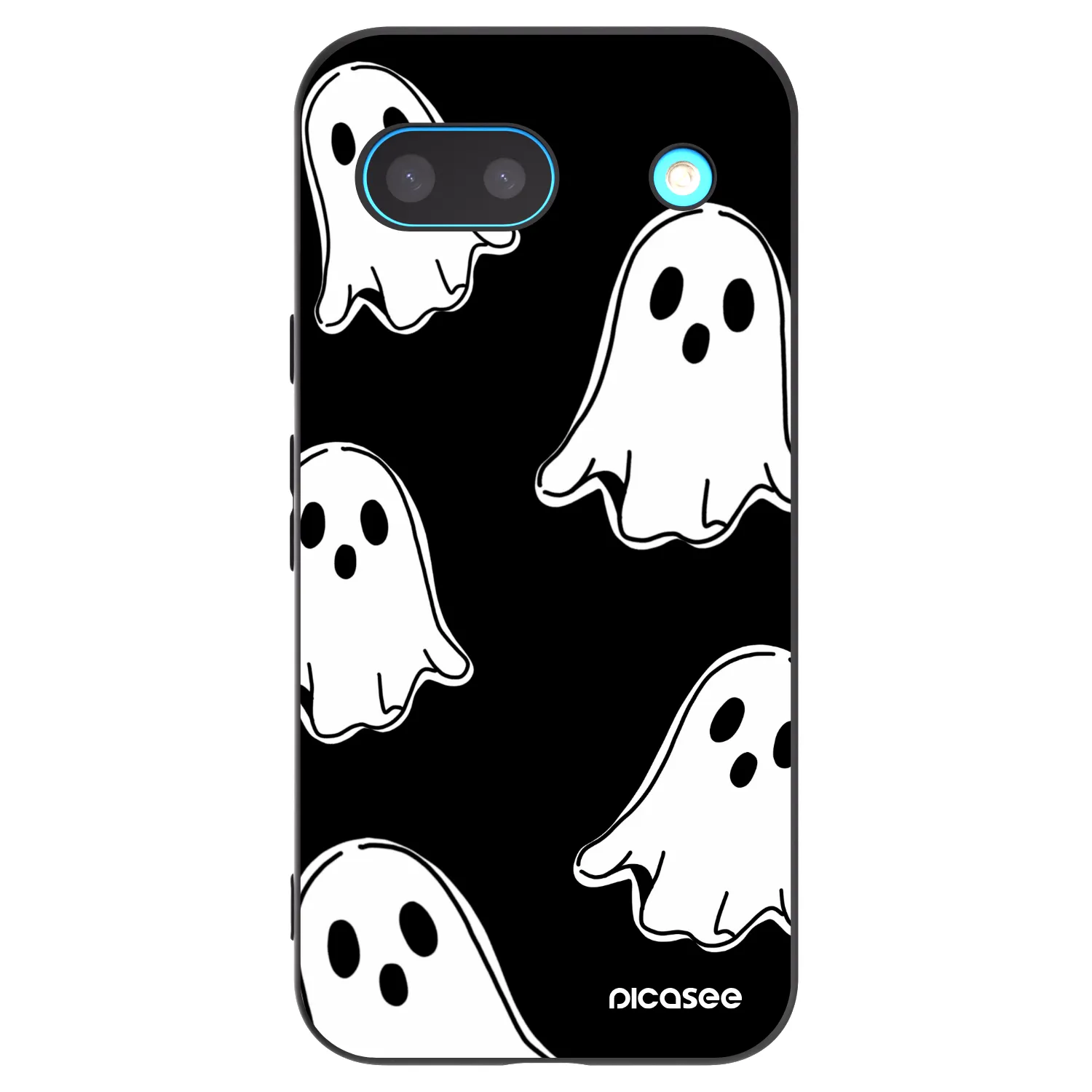 Picasee silikonový černý obal pro Google Pixel 8a - Black ghosts