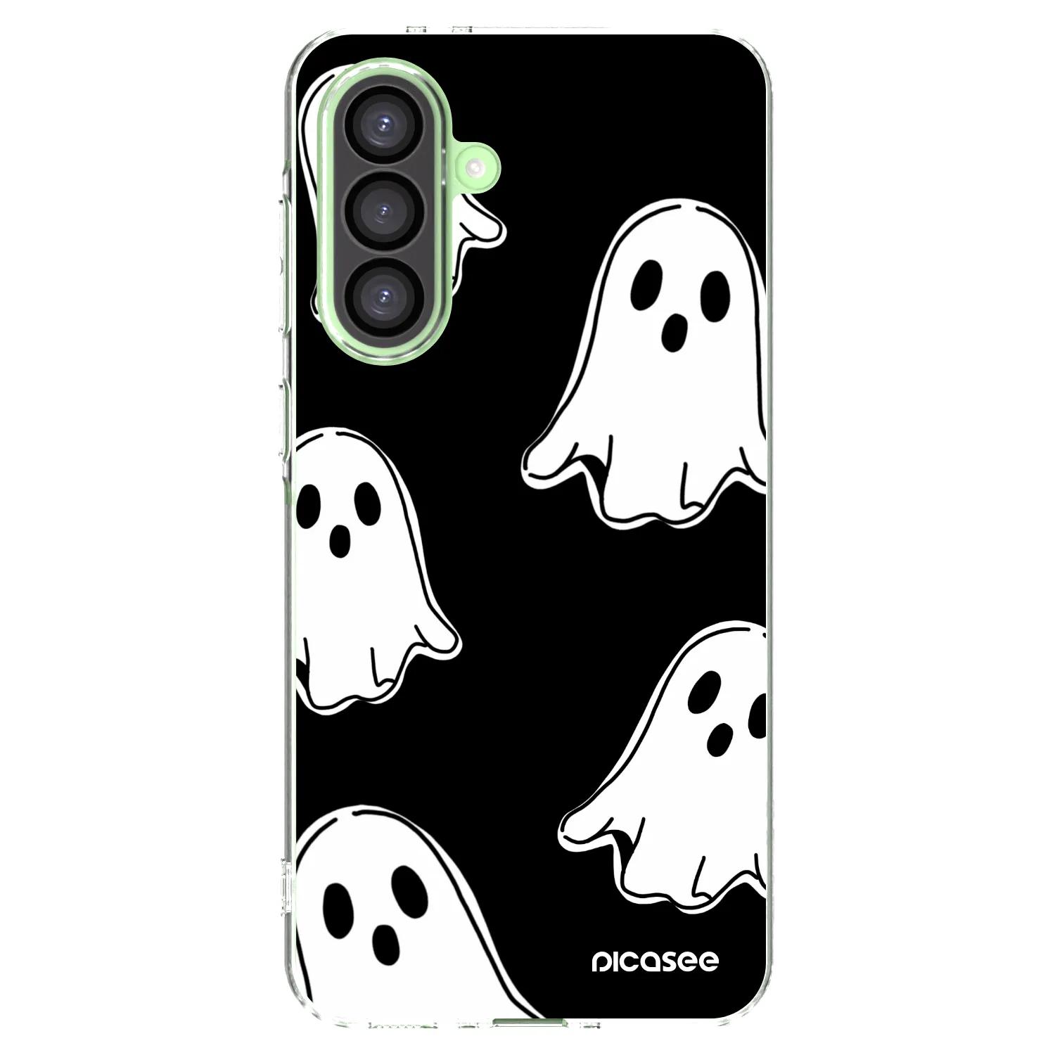 Picasee silikonový průhledný obal pro Samsung Galaxy A26 5G A266B - Black ghosts