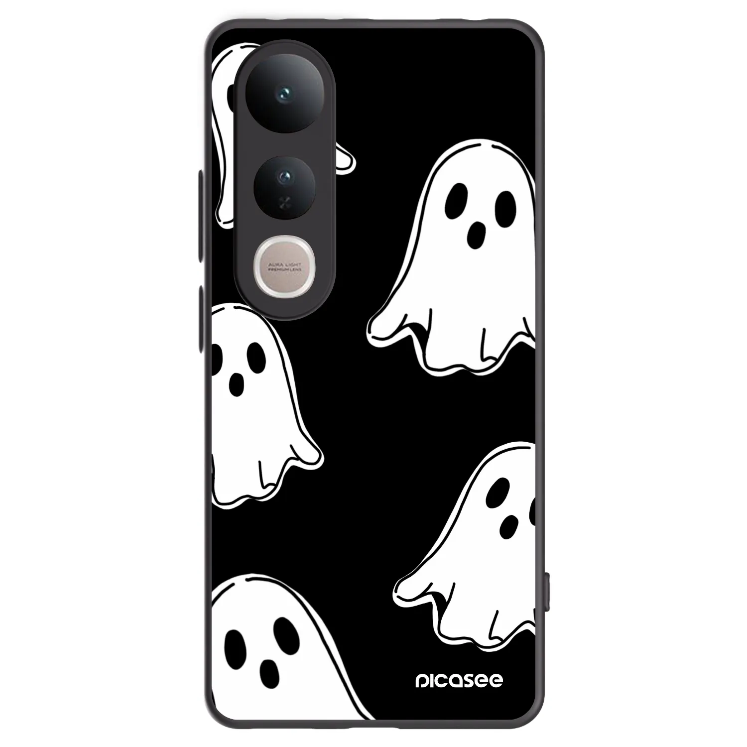 Picasee silikonový černý obal pro Vivo V50 Lite 5G - Black ghosts