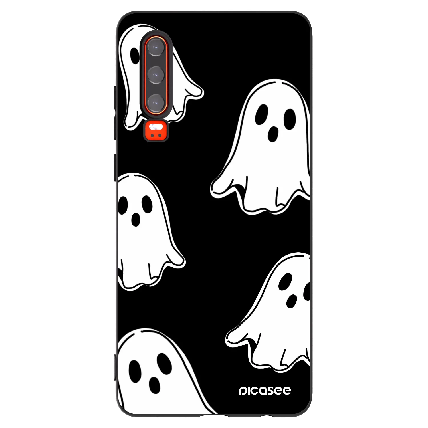 Picasee silikonový černý obal pro Huawei P30 - Black ghosts