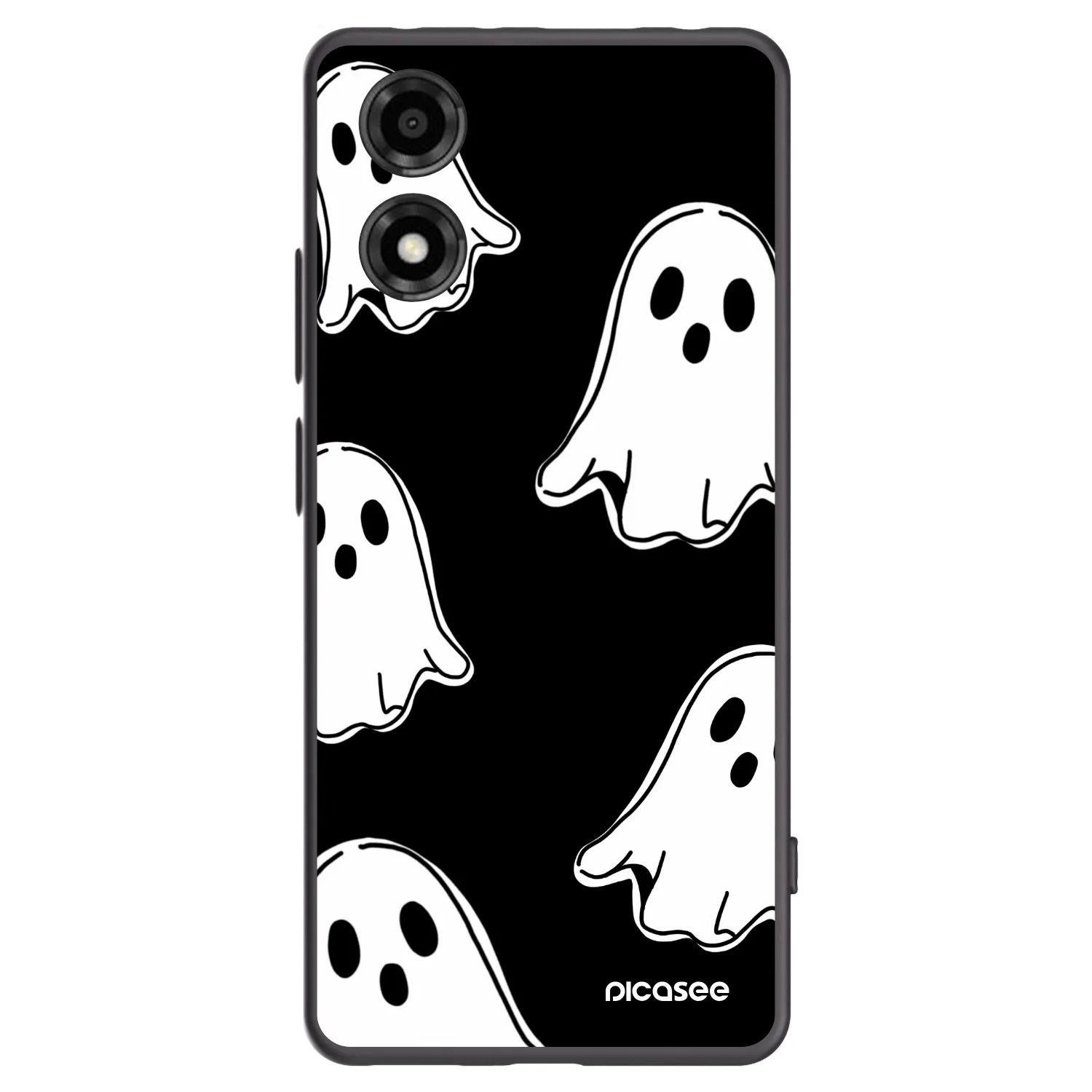 Picasee silikonový černý obal pro Motorola Moto E14 - Black ghosts