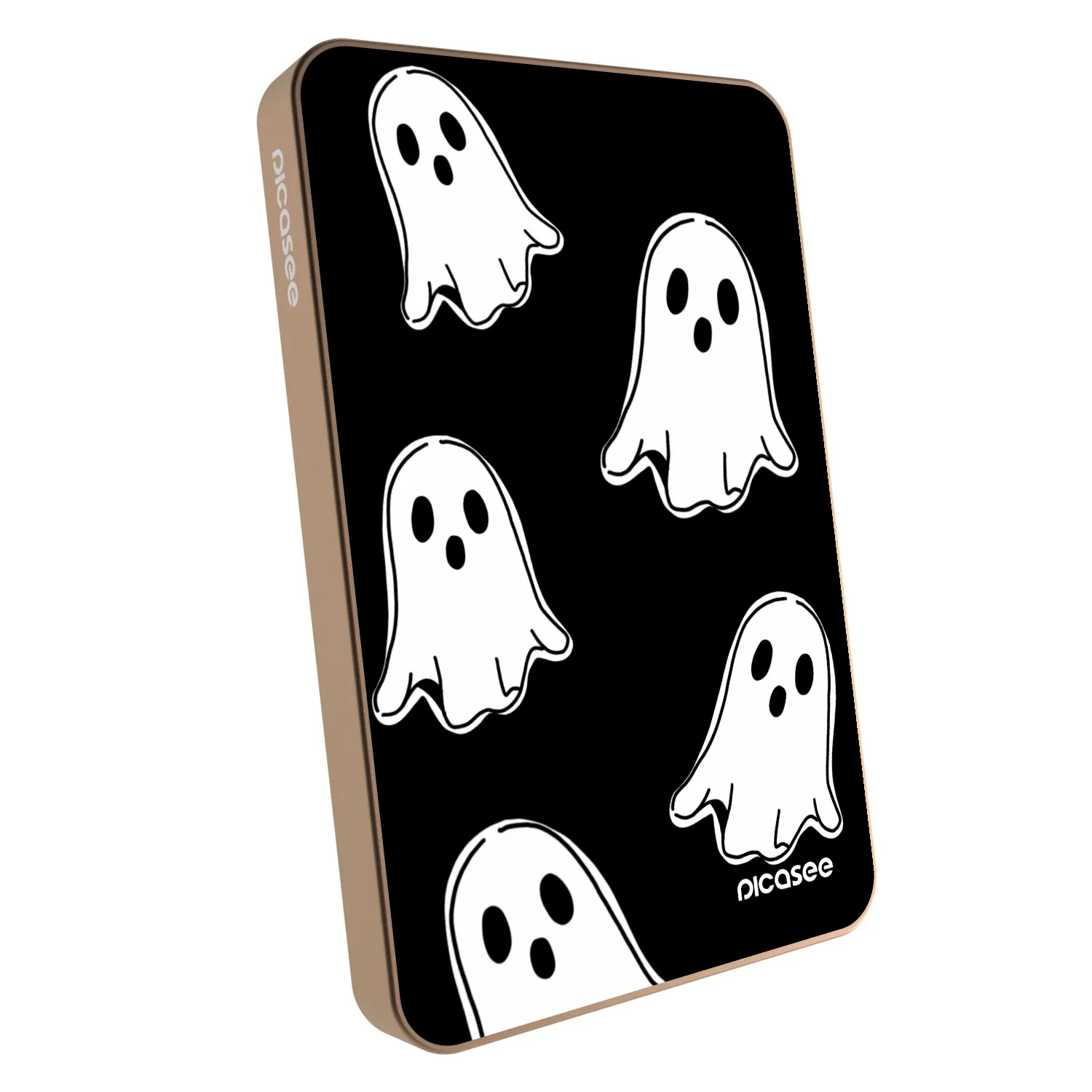 Picasee Powerbanka s MagSafe 5 000 mAh Zlatá - Black ghosts