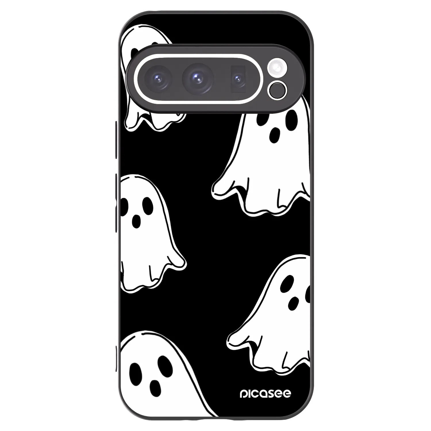 Picasee silikonový černý obal pro Google Pixel 9 Pro XL - Black ghosts