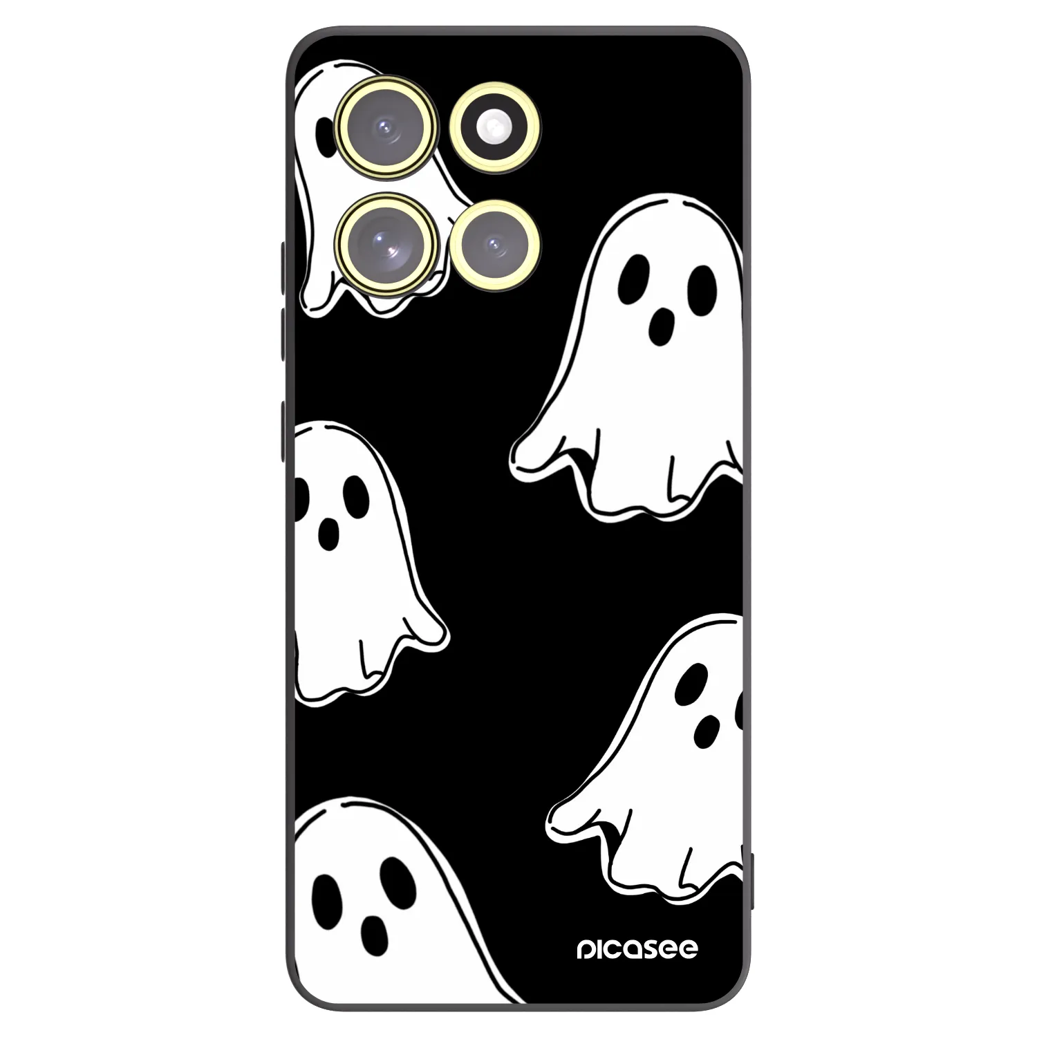 Picasee silikonový černý obal pro Motorola Moto G86 5G - Black ghosts