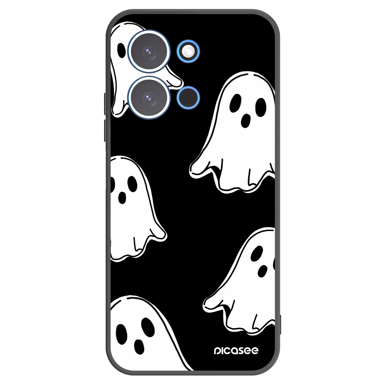 Picasee silikonový černý obal pro Xiaomi Redmi 15C 4G - Black ghosts