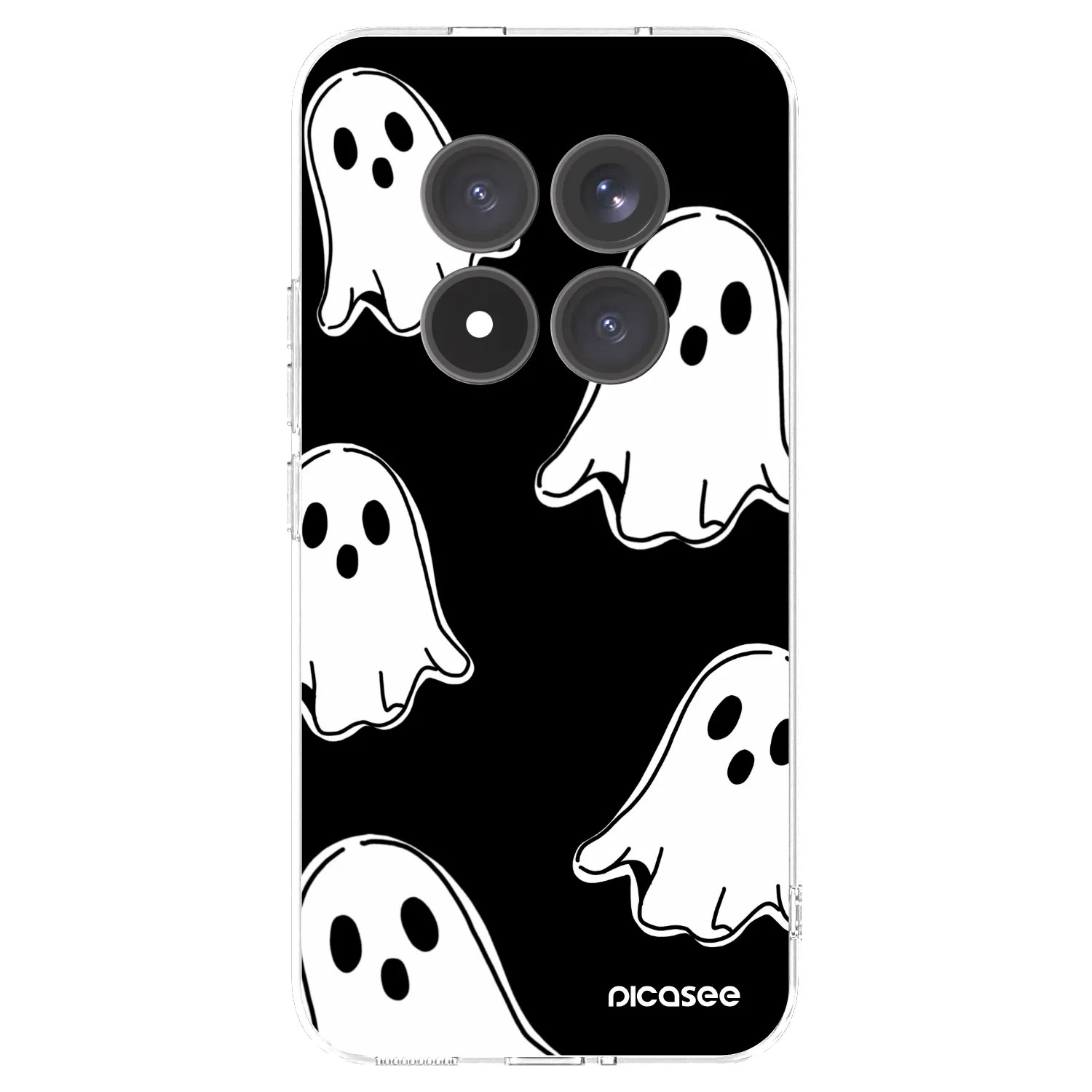 Picasee silikonový průhledný obal pro Xiaomi Redmi Note 15 Pro+ - Black ghosts