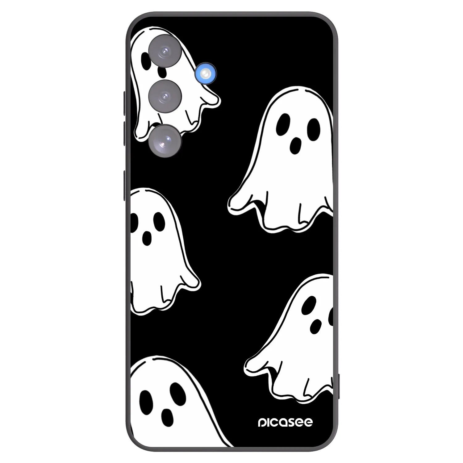 Picasee silikonový černý obal pro Samsung Galaxy S25 FE 5G - Black ghosts
