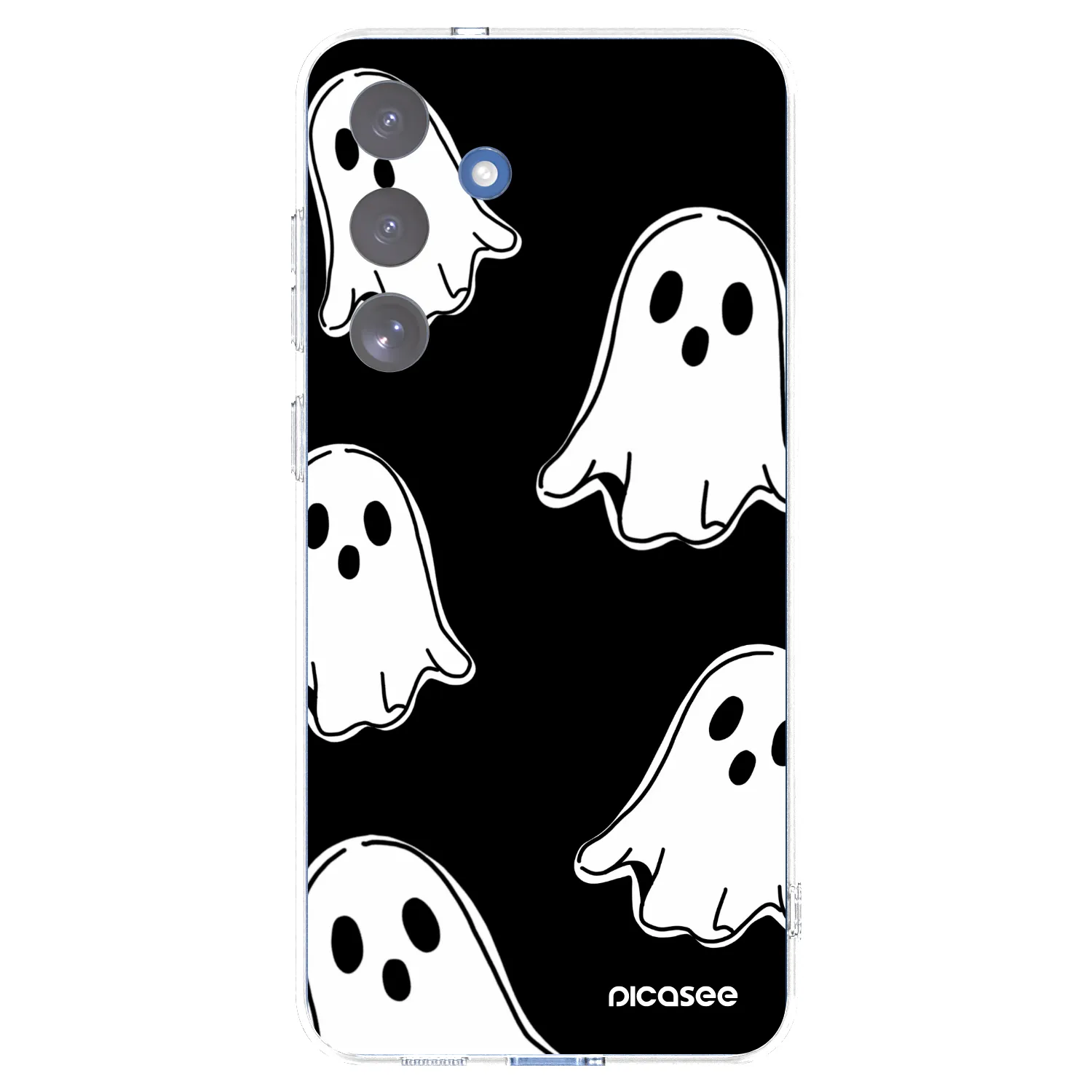 Picasee silikonový průhledný obal pro Samsung Galaxy S25 FE 5G - Black ghosts