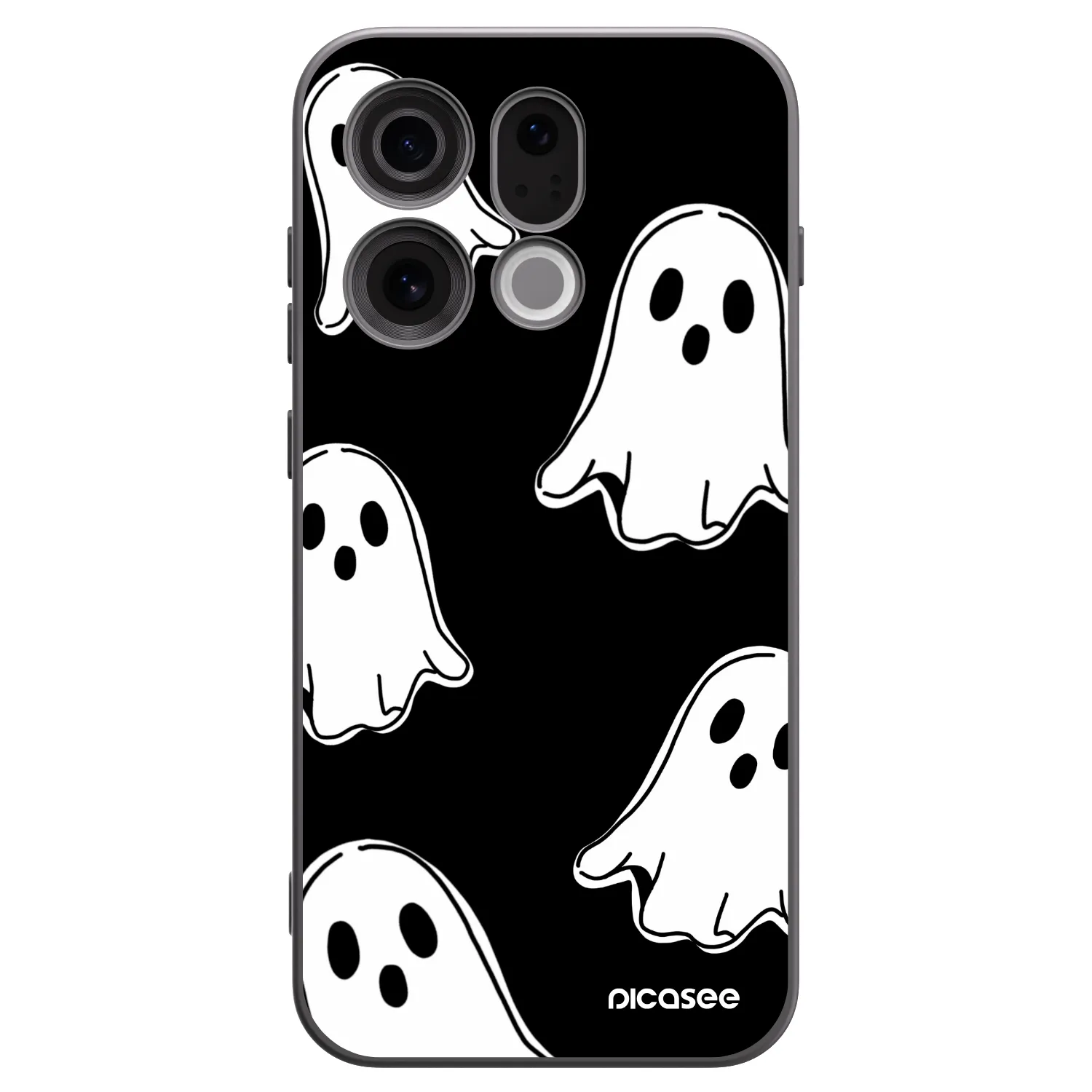 Picasee silikonový černý obal pro OPPO Find X9 - Black ghosts