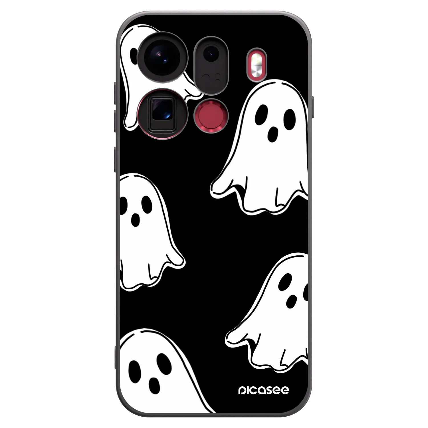 Picasee silikonový černý obal pro OPPO Find X9 Pro - Black ghosts