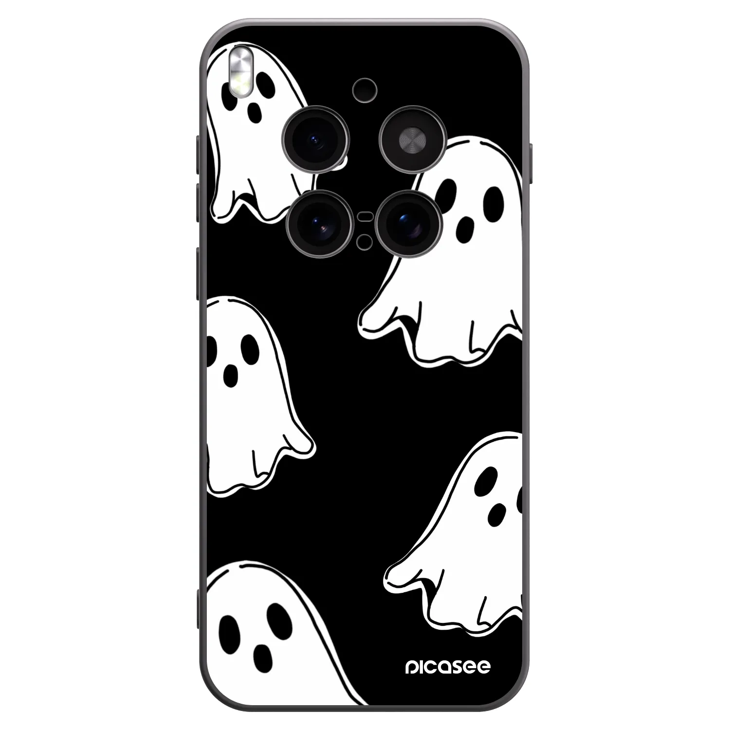 Picasee silikonový černý obal pro Vivo X300 Pro - Black ghosts