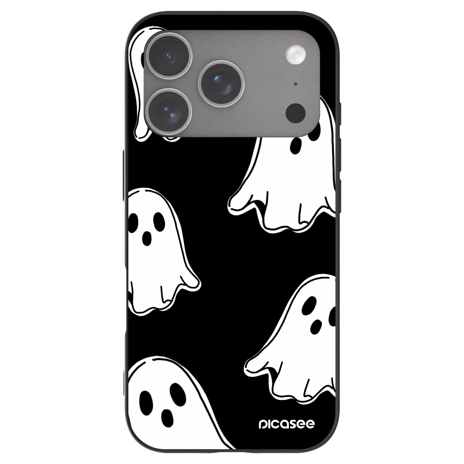 Picasee silikonový černý obal pro Apple iPhone 18 Pro - Black ghosts