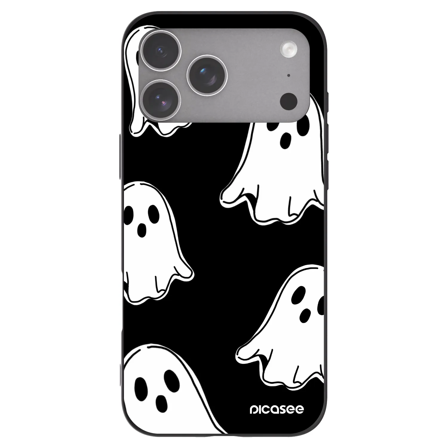 Picasee silikonový černý obal pro Apple iPhone 18 Pro Max - Black ghosts