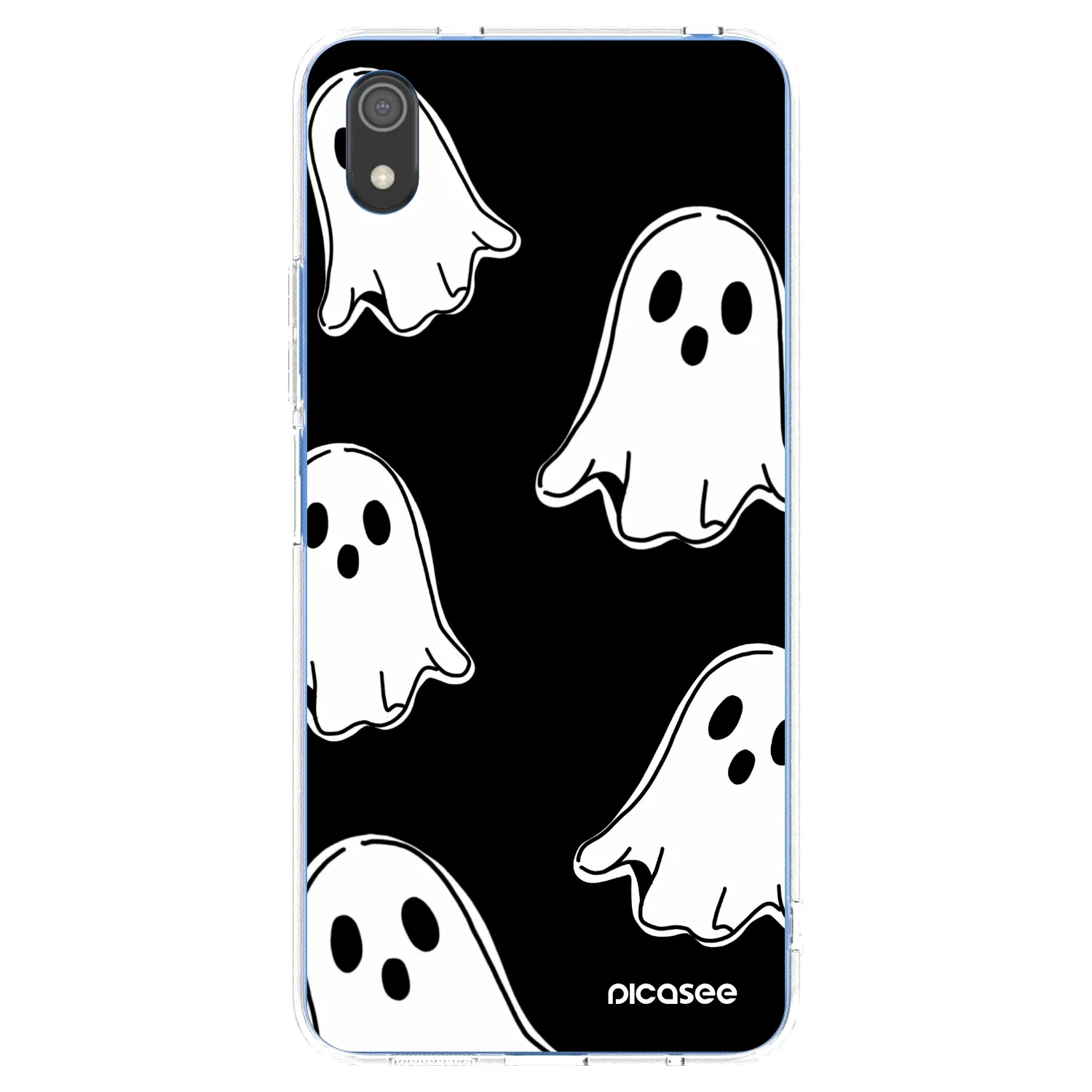 Picasee silikonový průhledný obal pro Xiaomi Redmi 7A - Black ghosts