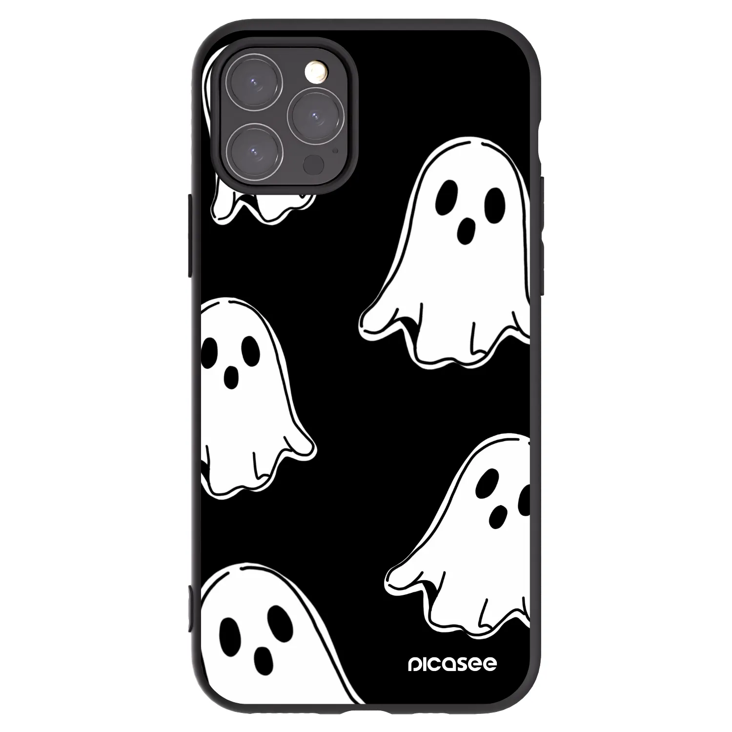 Picasee silikonový černý obal pro Apple iPhone 11 Pro - Black ghosts