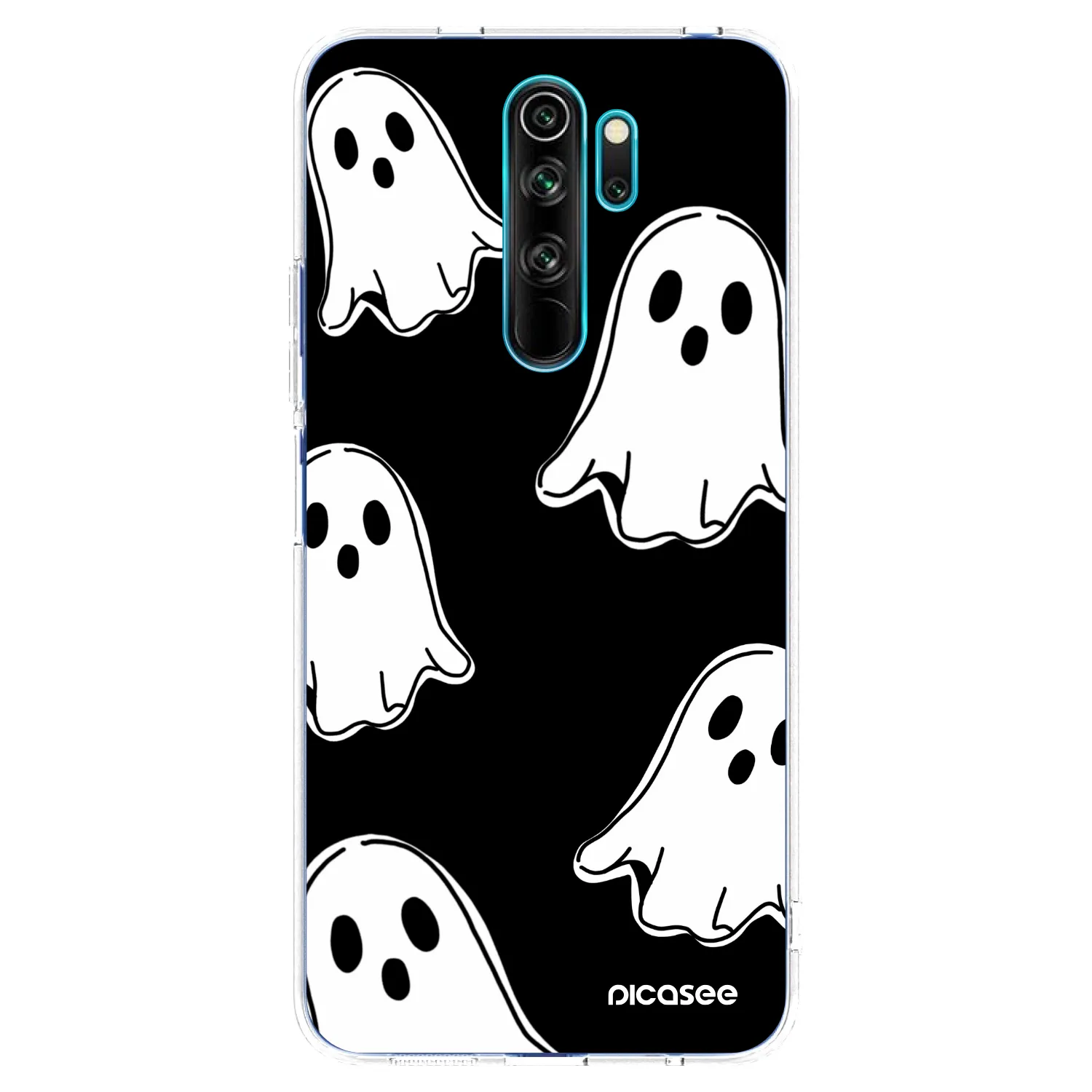 Picasee silikonový průhledný obal pro Xiaomi Redmi Note 8 Pro - Black ghosts
