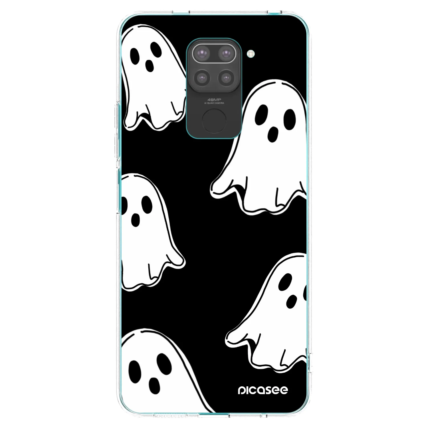 Picasee silikonový černý obal pro Xiaomi Redmi Note 9 - Black ghosts