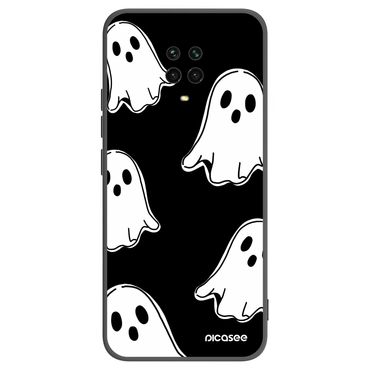 Picasee silikonový černý obal pro Xiaomi Redmi Note 9S - Black ghosts