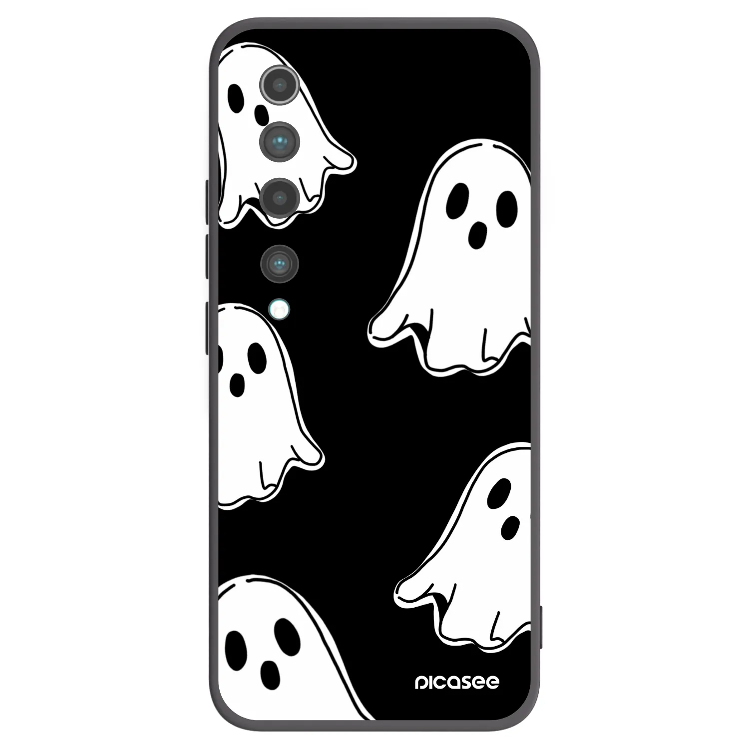 Picasee silikonový černý obal pro Xiaomi Mi 10 - Black ghosts