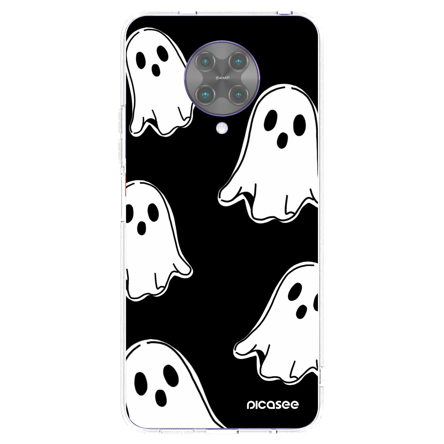 Picasee silikonový průhledný obal pro Xiaomi Poco F2 Pro - Black ghosts