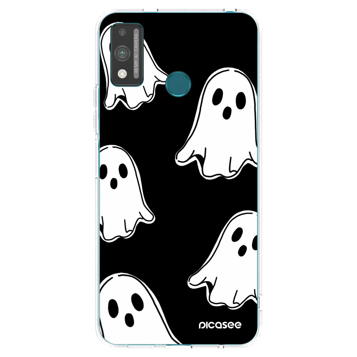 Picasee silikonový průhledný obal pro Honor 9X Lite - Black ghosts