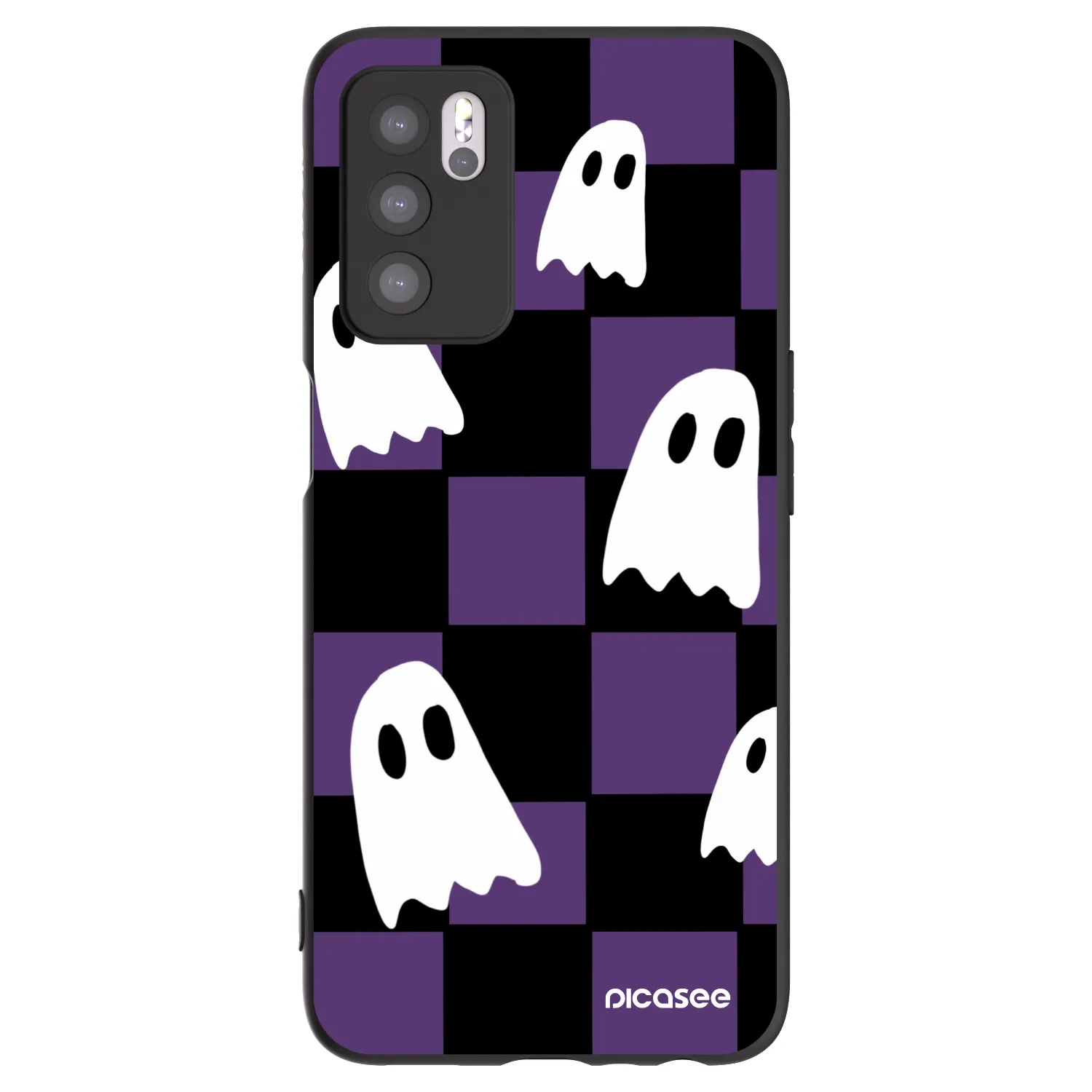 Picasee silikonový černý obal pro OPPO A16s - Ghosts