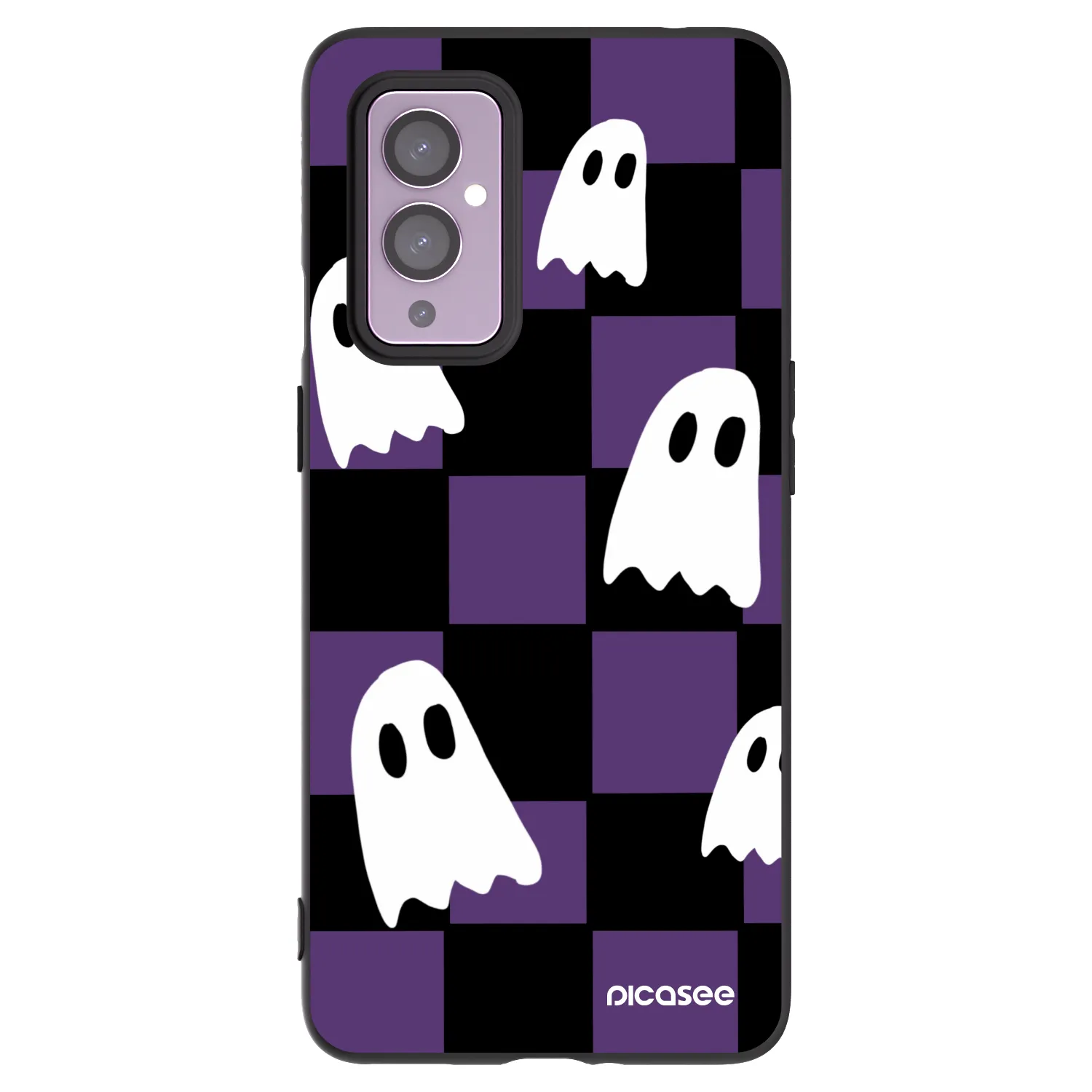Picasee silikonový černý obal pro OnePlus 9 - Ghosts