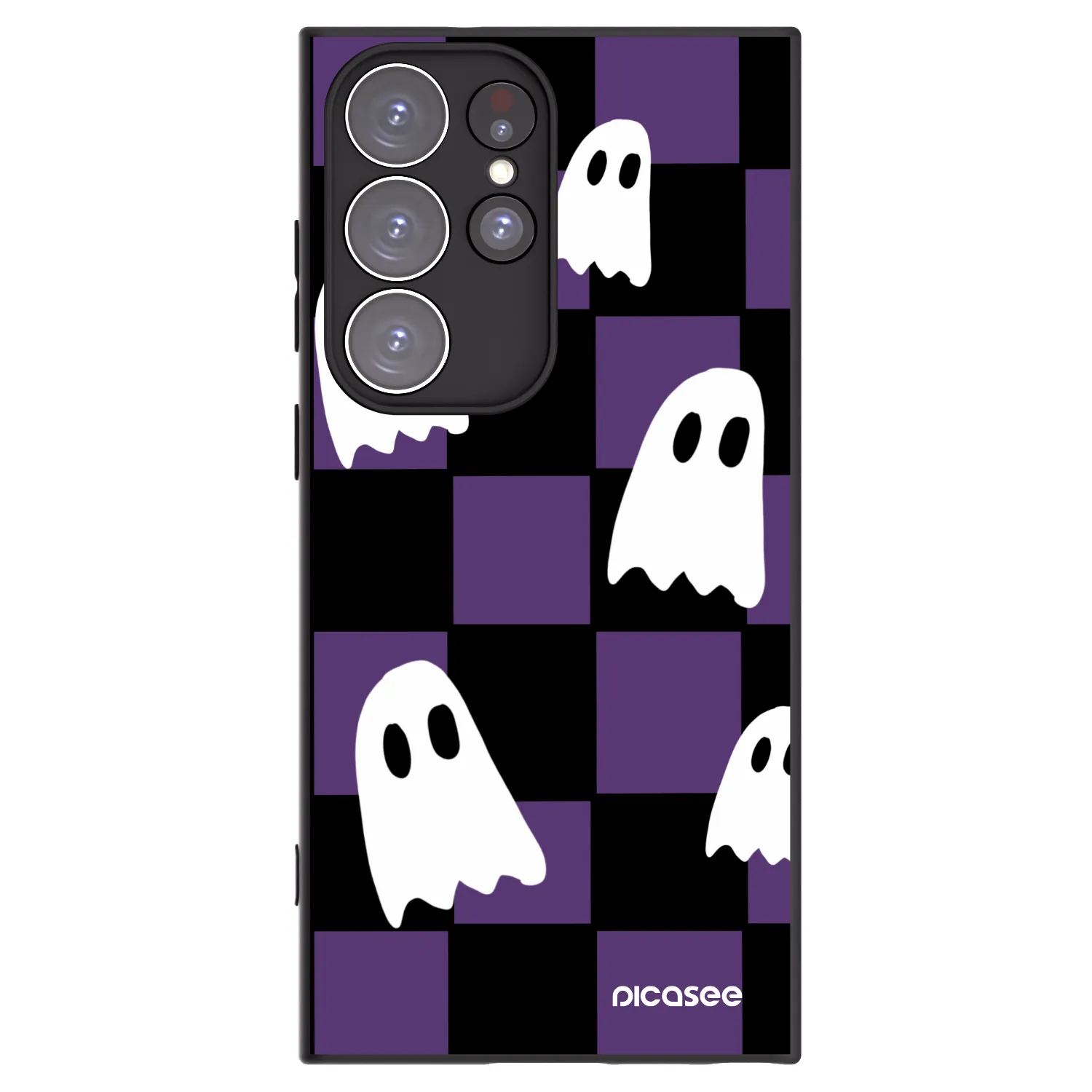 Picasee silikonový černý obal pro Samsung Galaxy S23 Ultra 5G - Ghosts