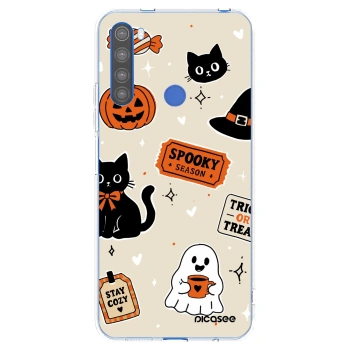 Picasee silikonový průhledný obal pro Xiaomi Redmi Note 8T - Halloween stickers