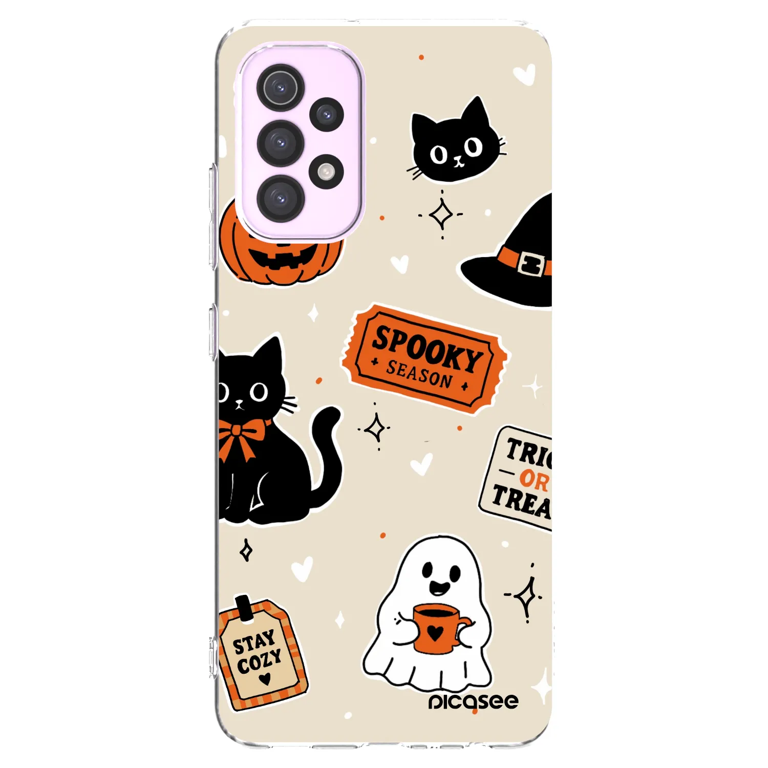 Picasee silikonový průhledný obal pro Samsung Galaxy A32 5G A326B - Halloween stickers