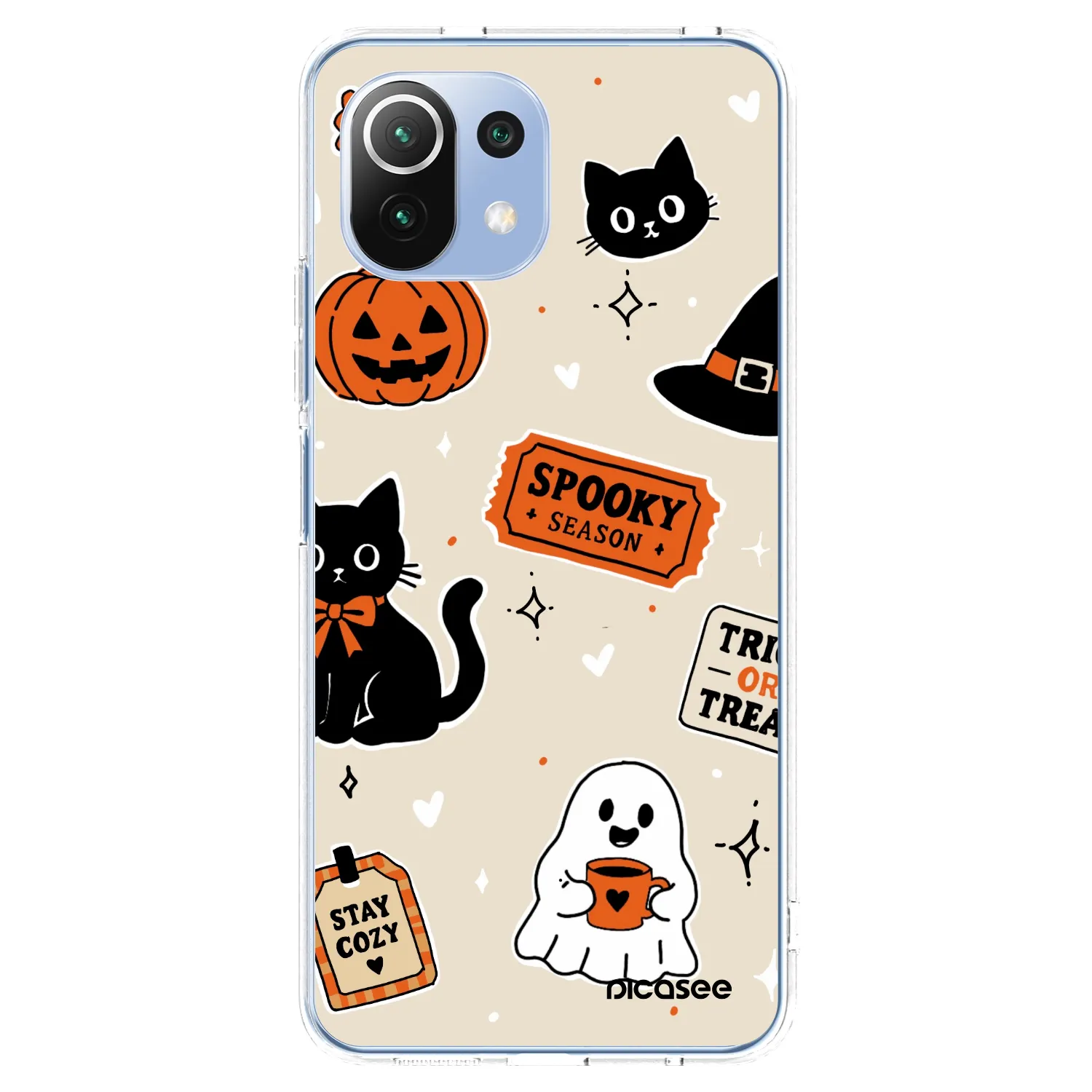 Picasee silikonový průhledný obal pro Xiaomi Mi 11 Lite - Halloween stickers