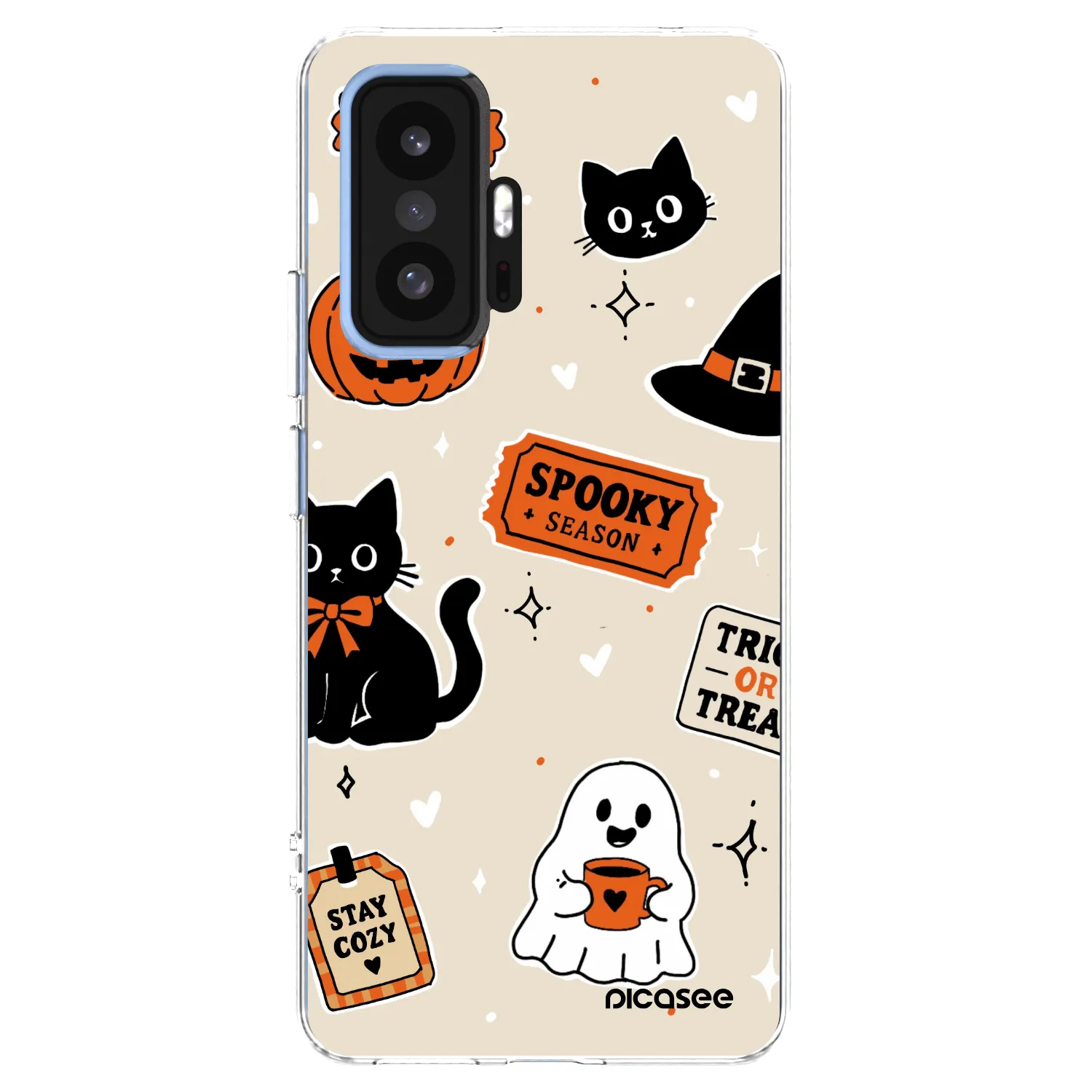 Picasee silikonový průhledný obal pro Xiaomi 11T Pro - Halloween stickers