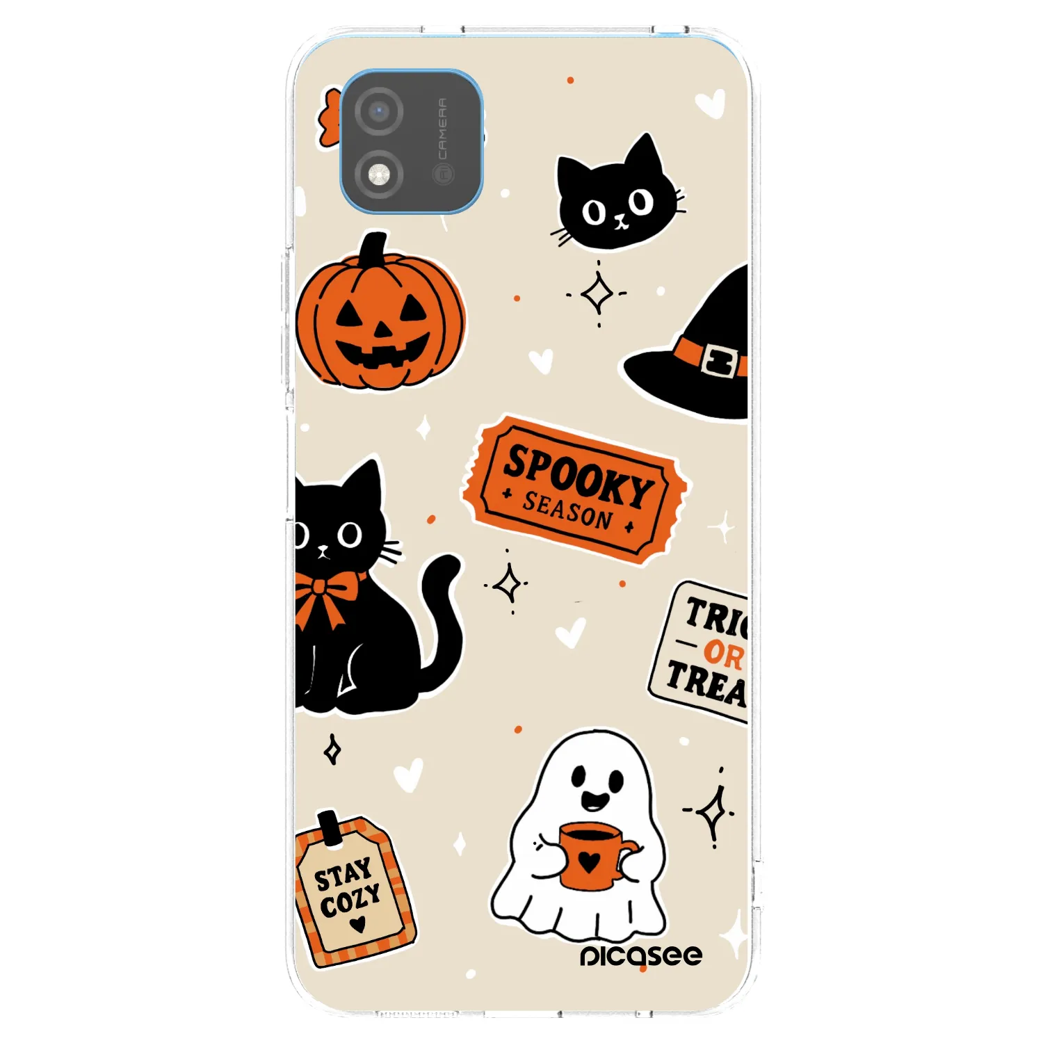 Picasee silikonový průhledný obal pro Realme C11 (2021) - Halloween stickers