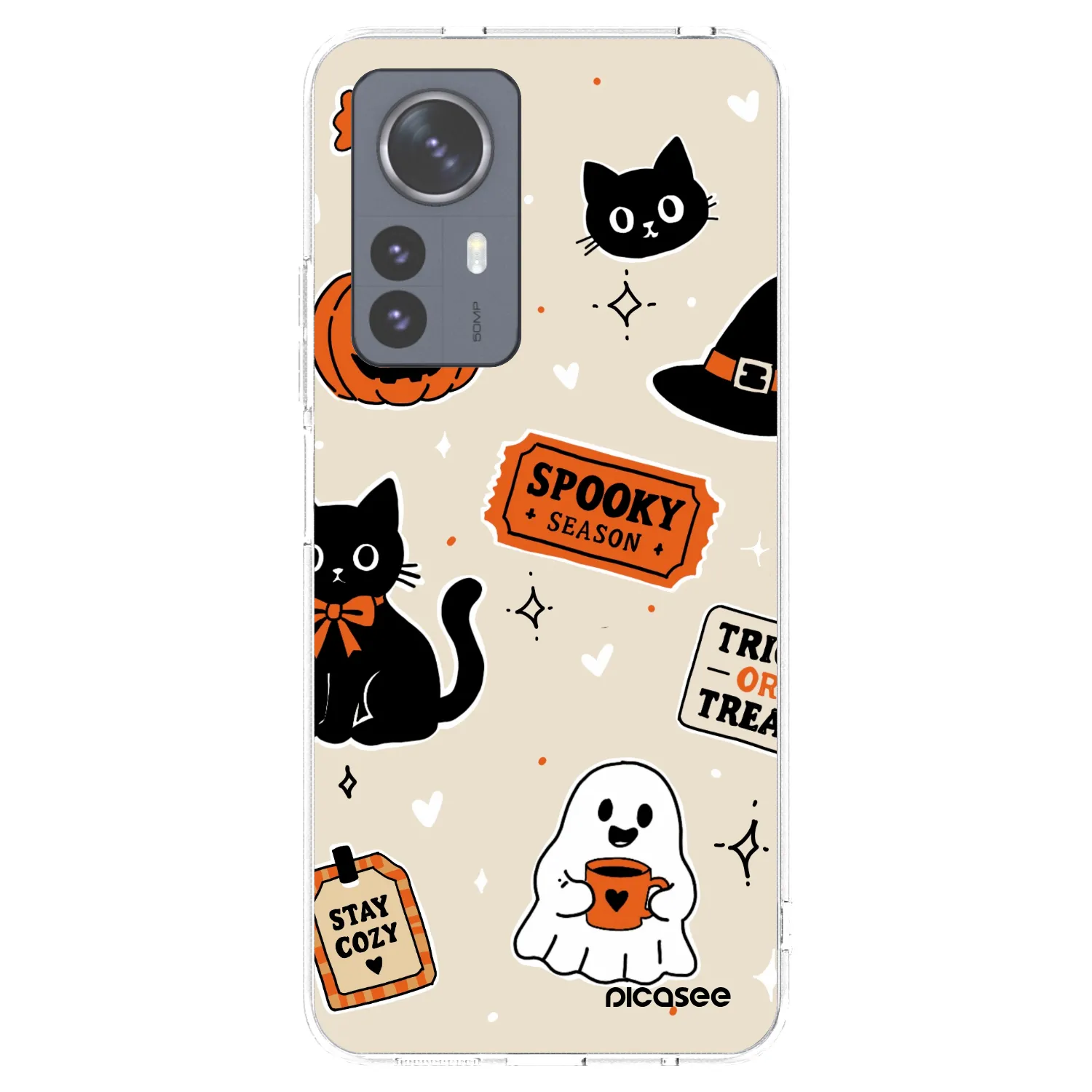 Picasee silikonový průhledný obal pro Xiaomi 12 Pro - Halloween stickers