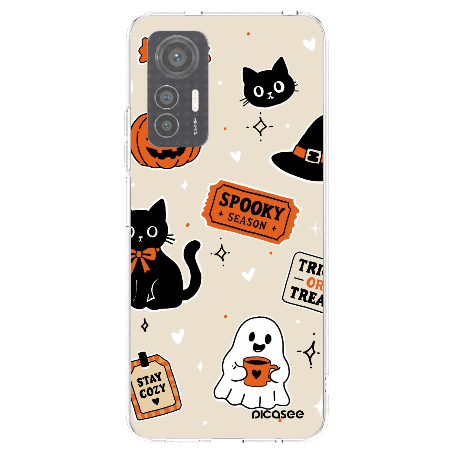 Picasee silikonový průhledný obal pro Xiaomi 12 Lite - Halloween stickers