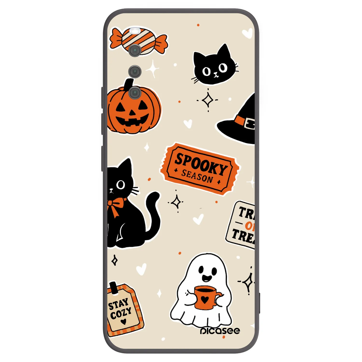 Picasee silikonový černý obal pro Sony Xperia 10 III - Halloween stickers