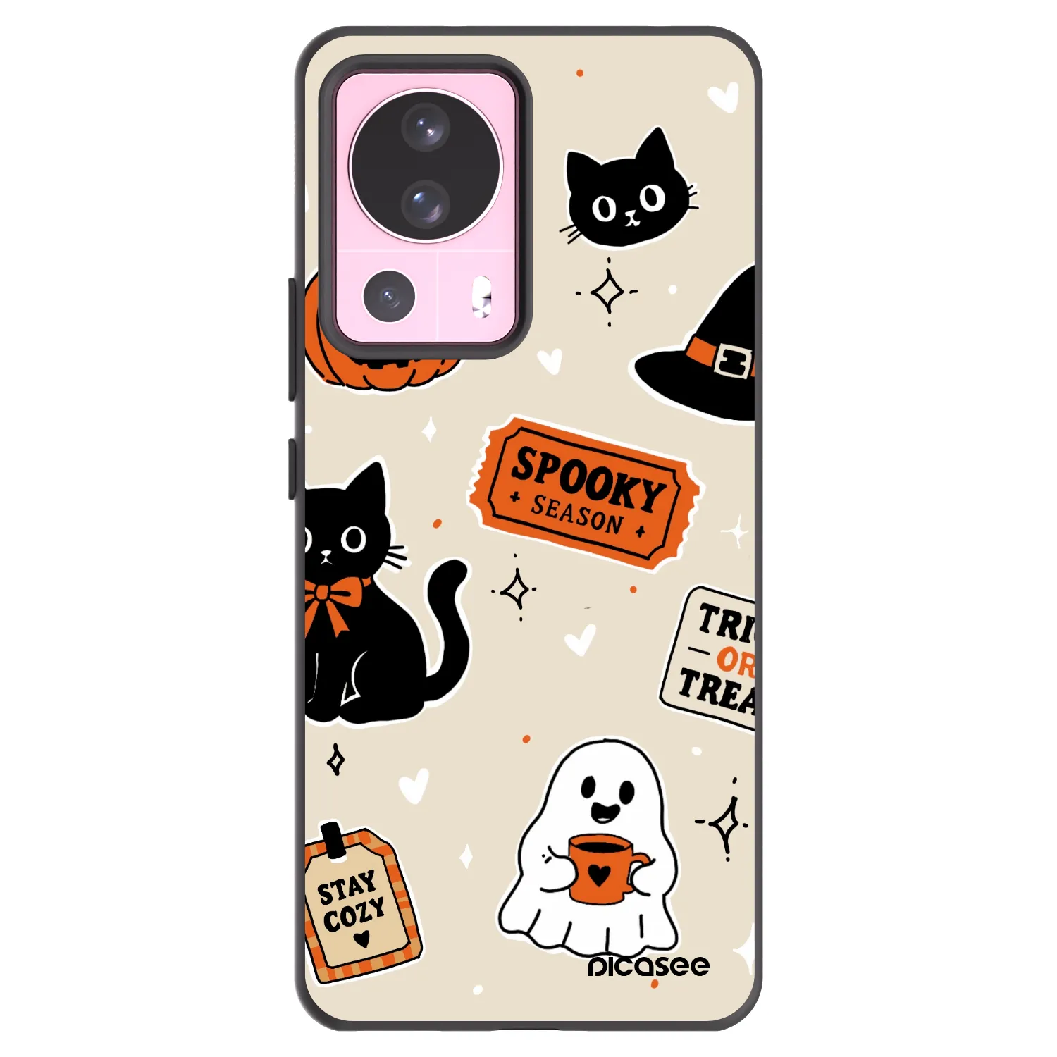 Picasee silikonový černý obal pro Xiaomi 13 Lite - Halloween stickers