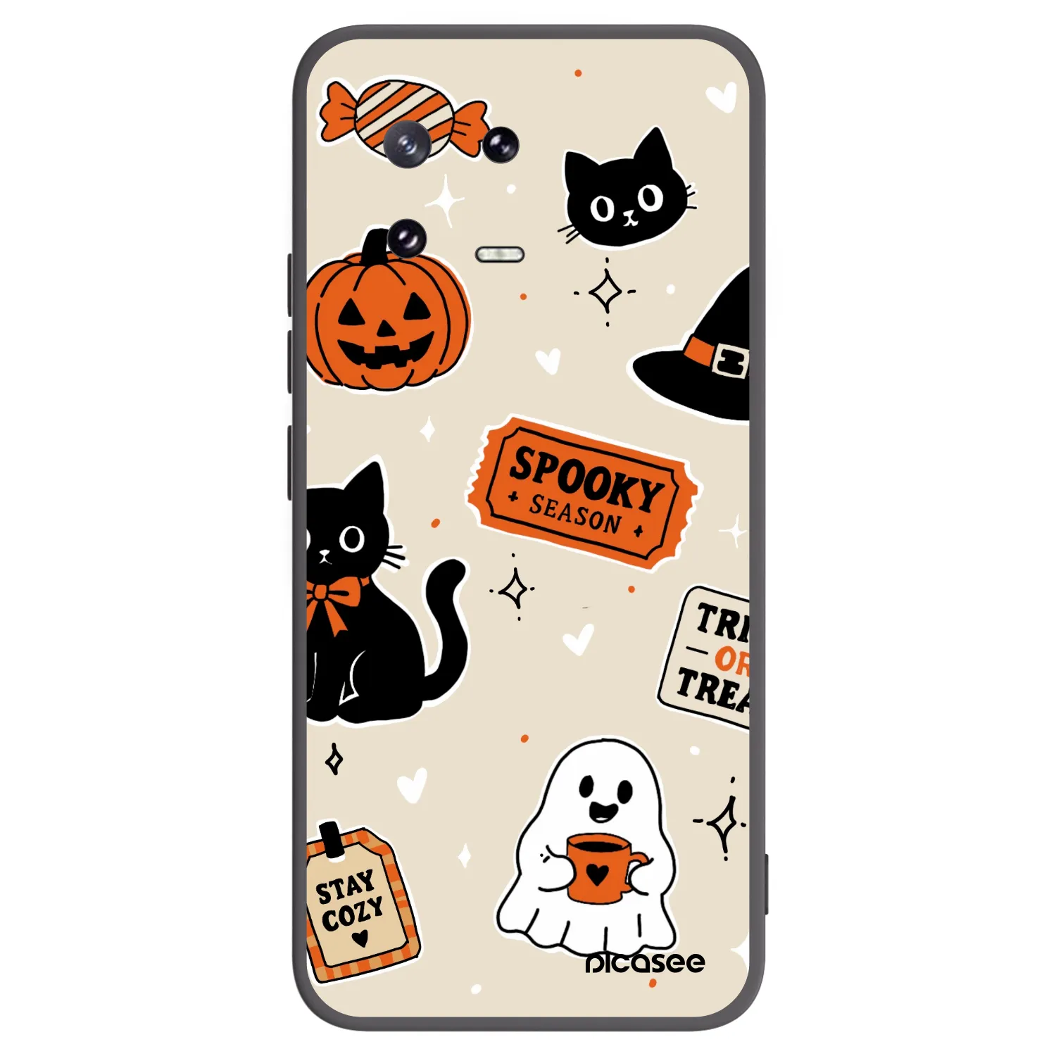 Picasee silikonový černý obal pro Xiaomi 13 Pro - Halloween stickers