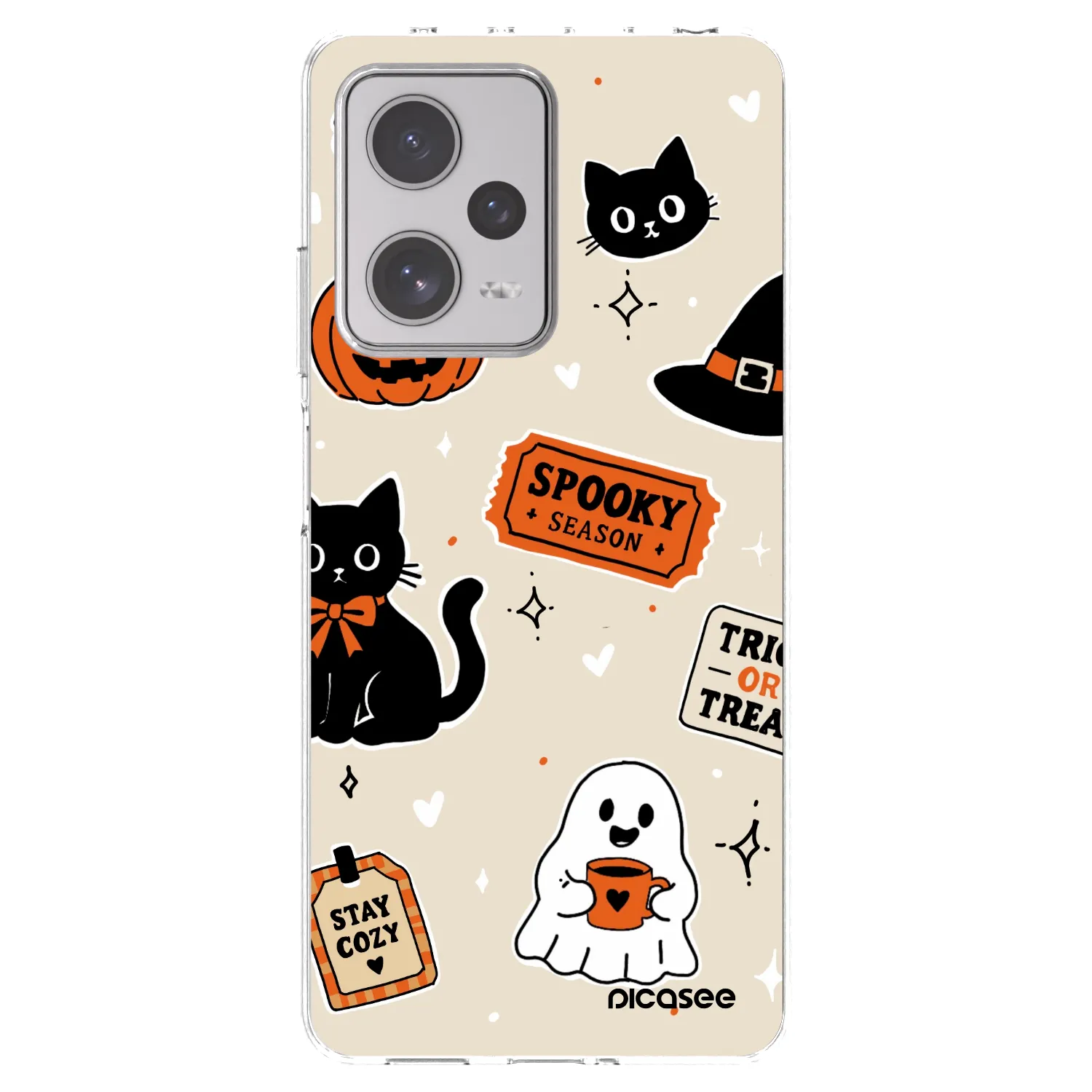 Picasee silikonový průhledný obal pro Xiaomi Redmi Note 12 Pro+ 5G - Halloween stickers