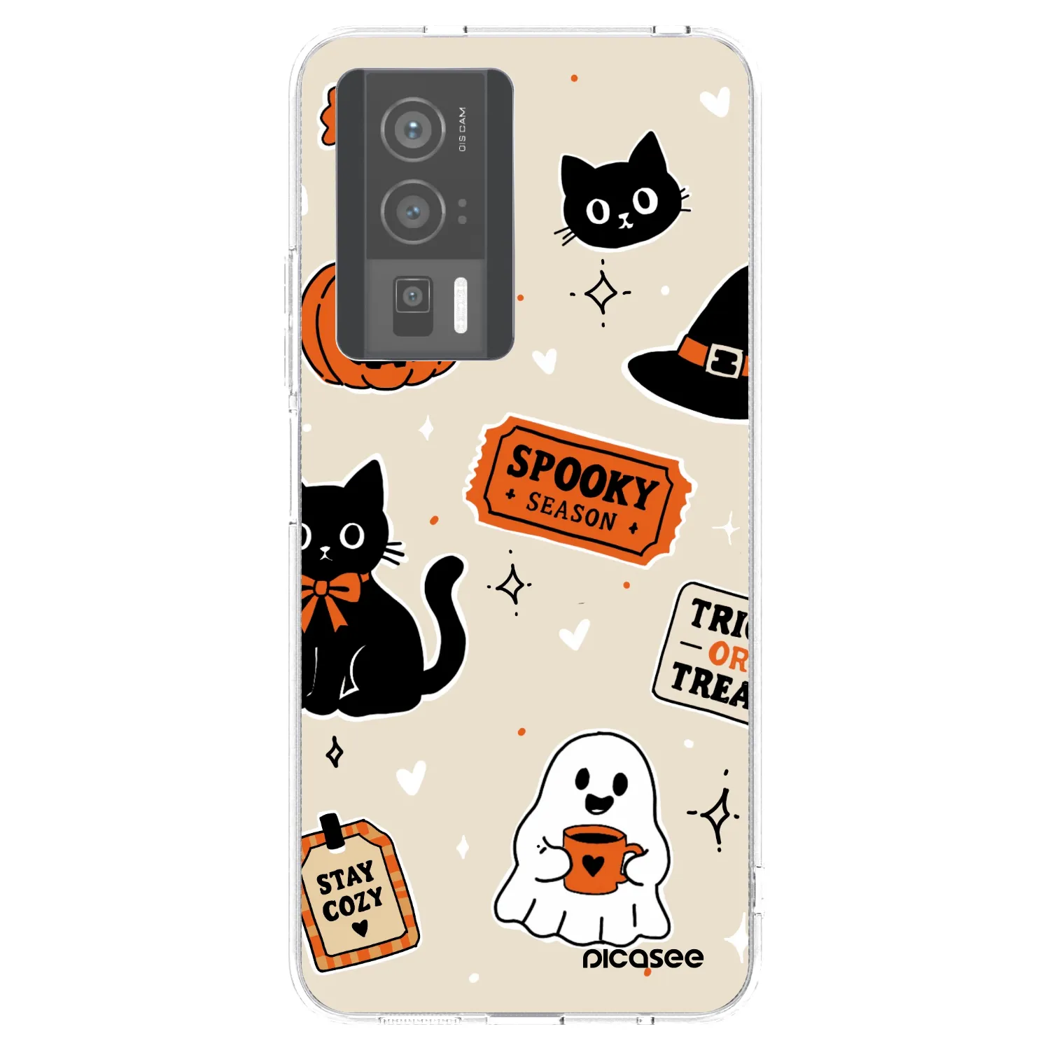 Picasee silikonový průhledný obal pro Xiaomi Poco F5 Pro 5G - Halloween stickers