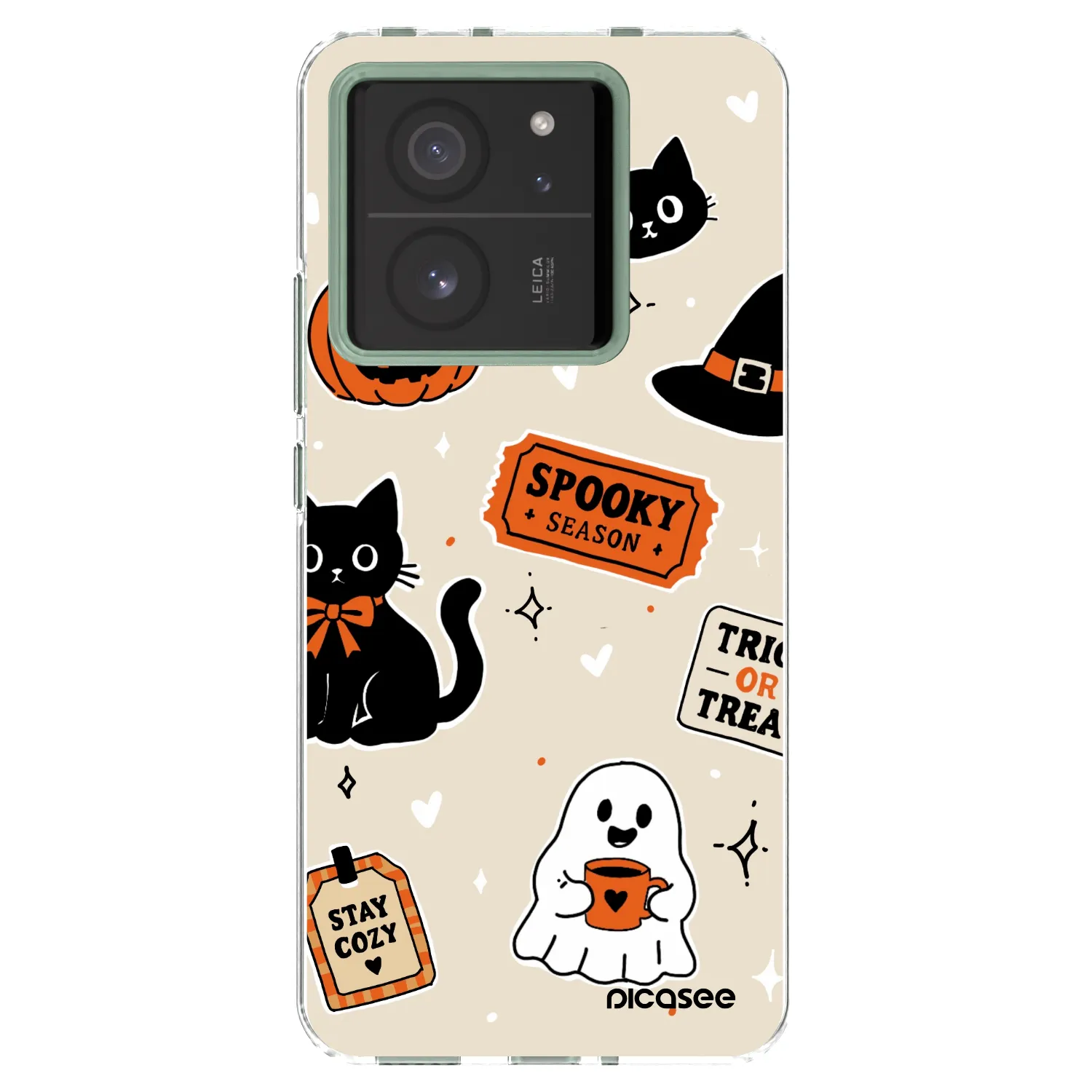 Picasee silikonový průhledný obal pro Xiaomi 13T Pro - Halloween stickers