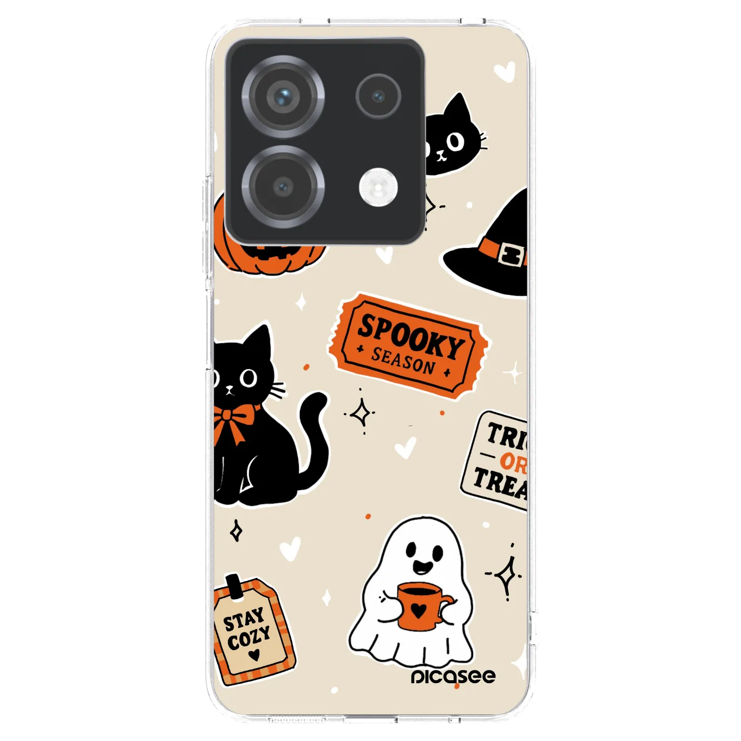 Picasee silikonový průhledný obal pro Xiaomi Poco X6 - Halloween stickers