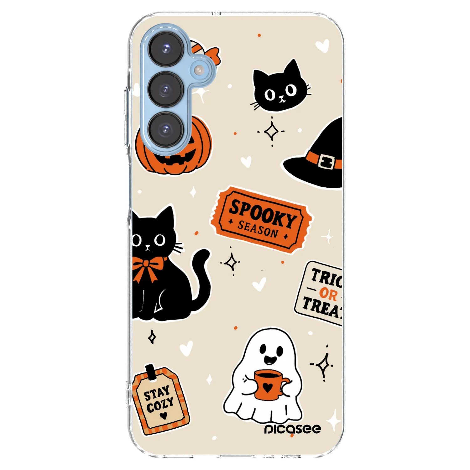 Picasee silikonový průhledný obal pro Samsung Galaxy A15 A156B 5G - Halloween stickers