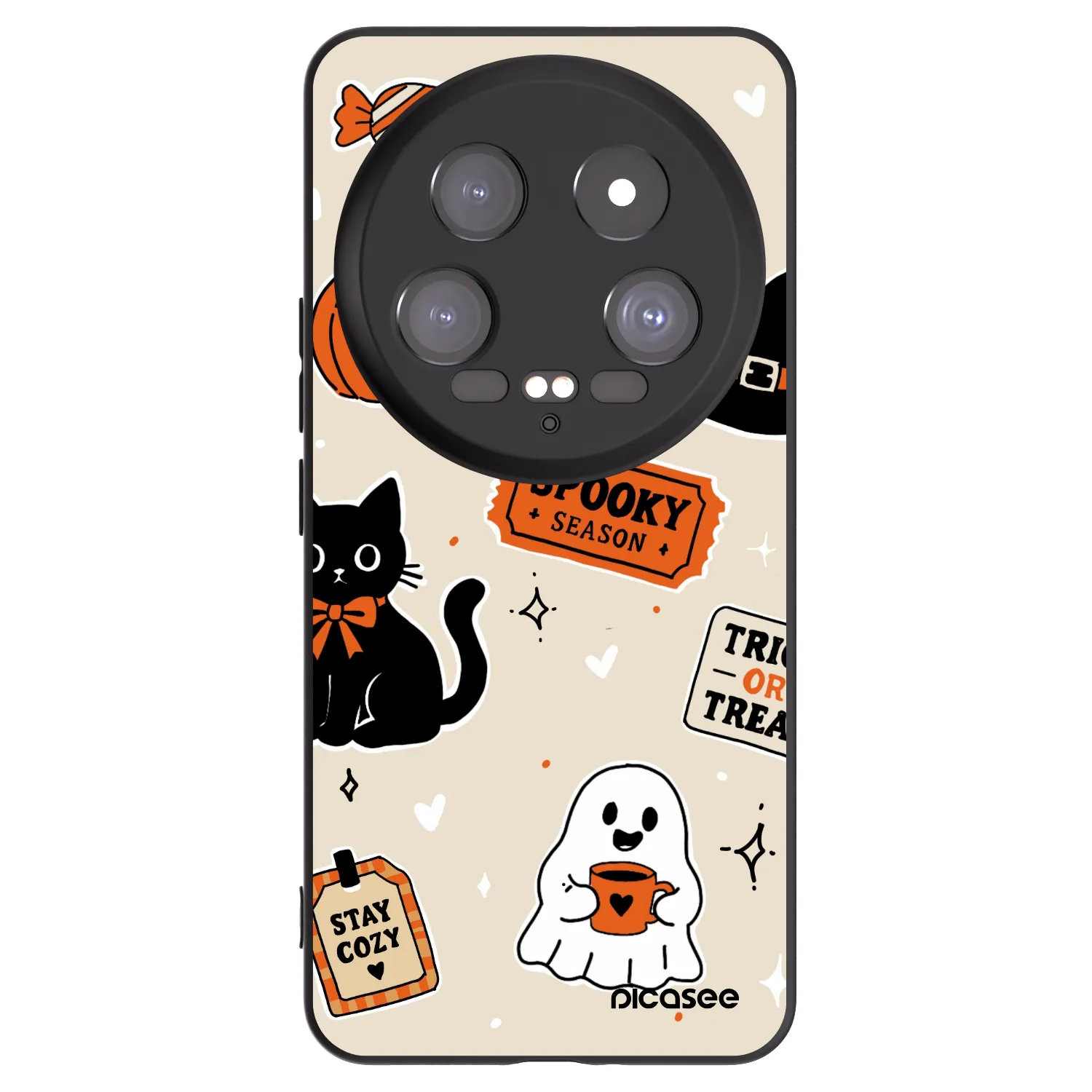 Picasee silikonový černý obal pro Xiaomi 14 Ultra - Halloween stickers