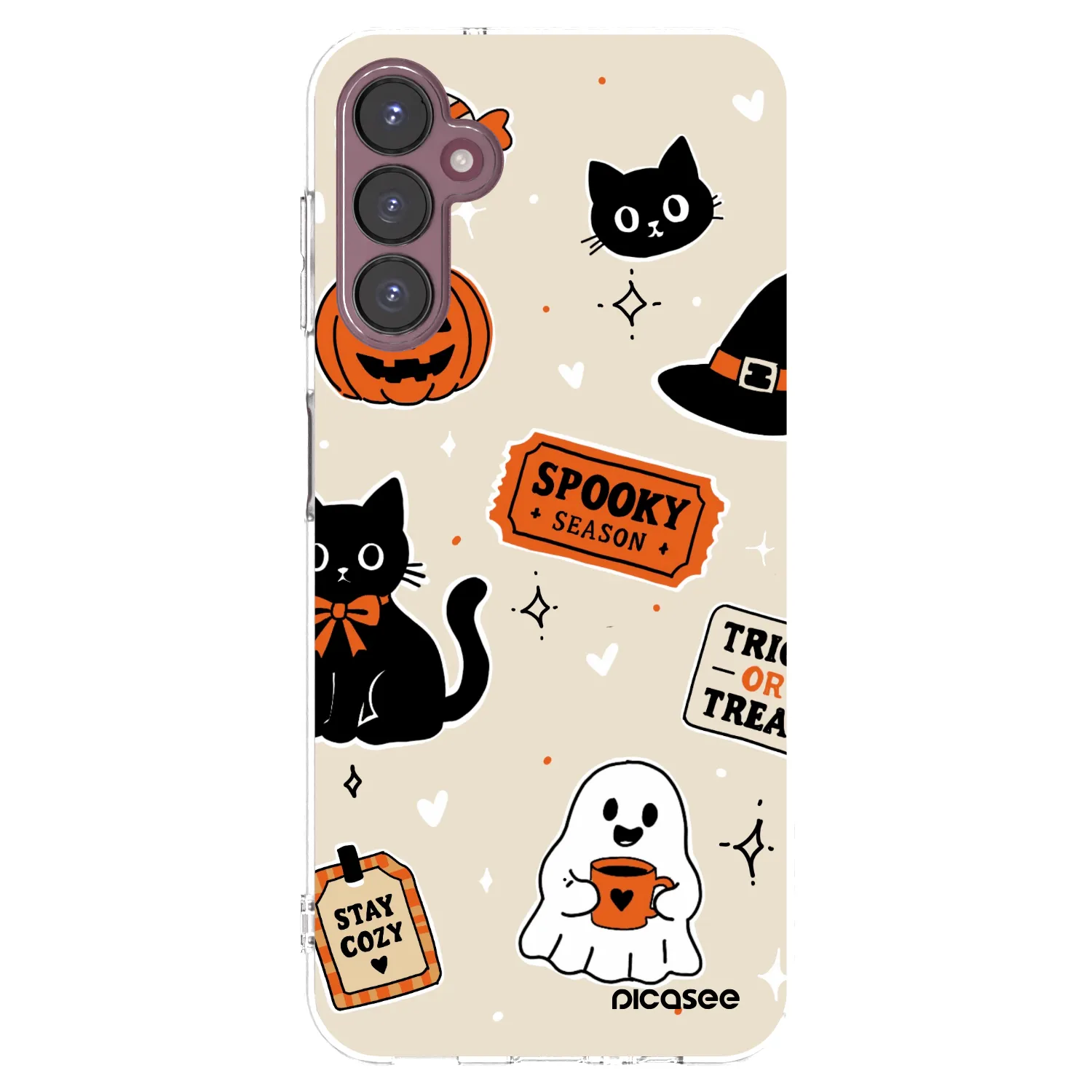 Picasee silikonový průhledný obal pro Samsung Galaxy A05s A057G - Halloween stickers